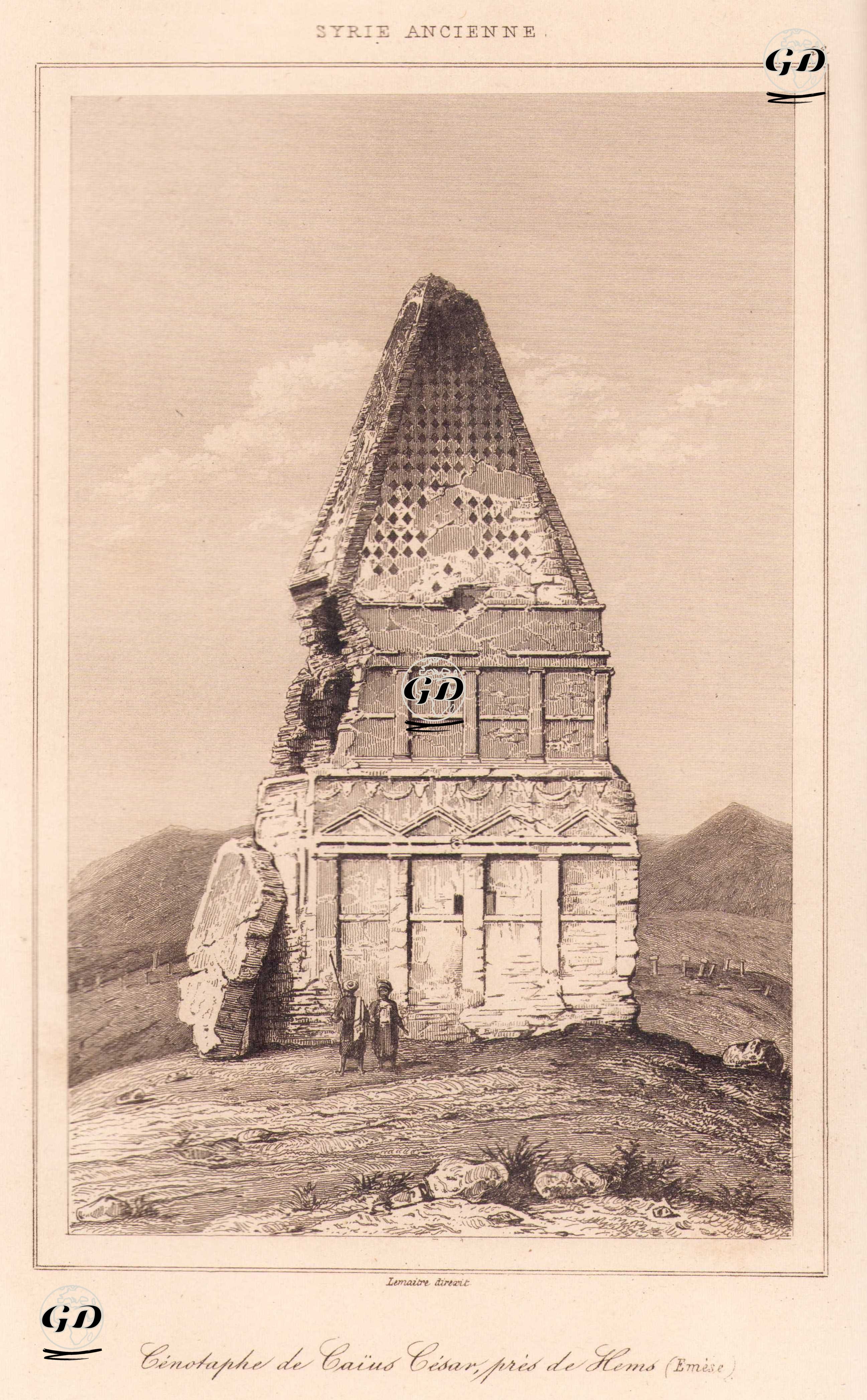 Humus (Emesa) Yakınlarında Cenotaphe de Caius Cesar’ın Anıt Mezarı, Antik Suriye (Plate 22)  -  - 1848