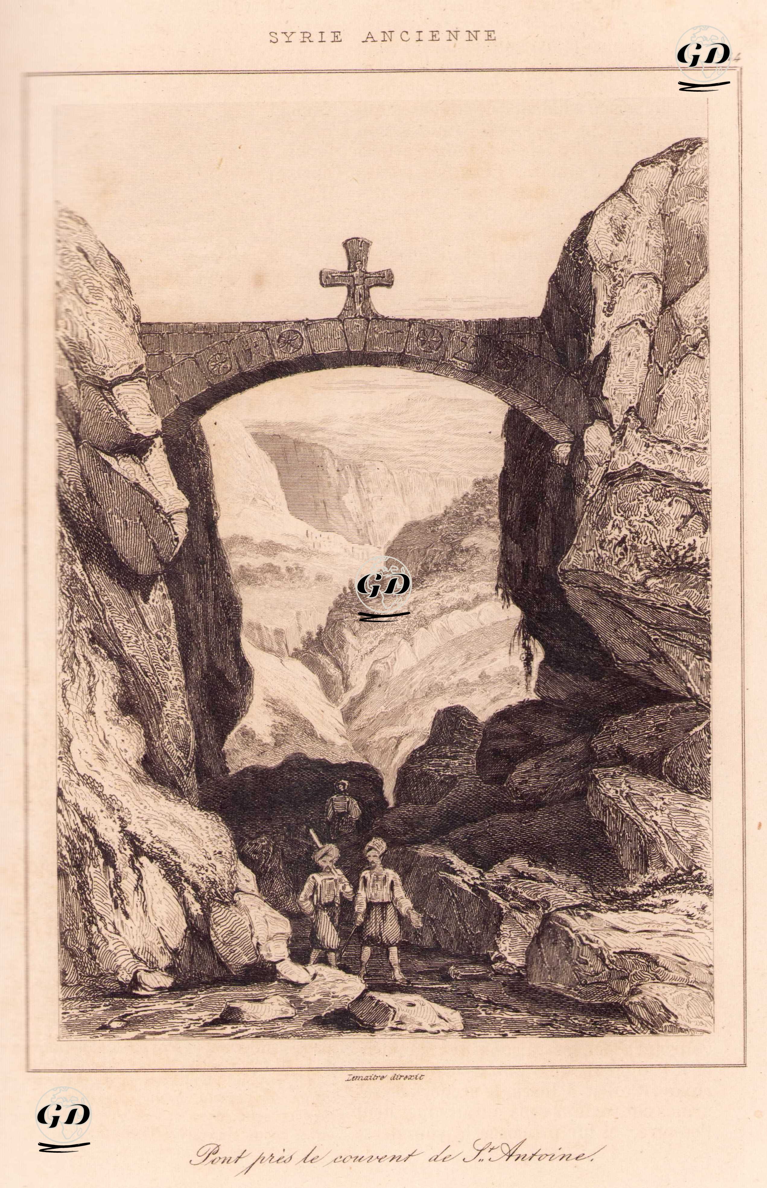 Aziz Antuan (Antonius) Manastırı Yakınlarında Haç Motifli Taş Köprü, Antik Suriye (Plate 24) -  - 1848