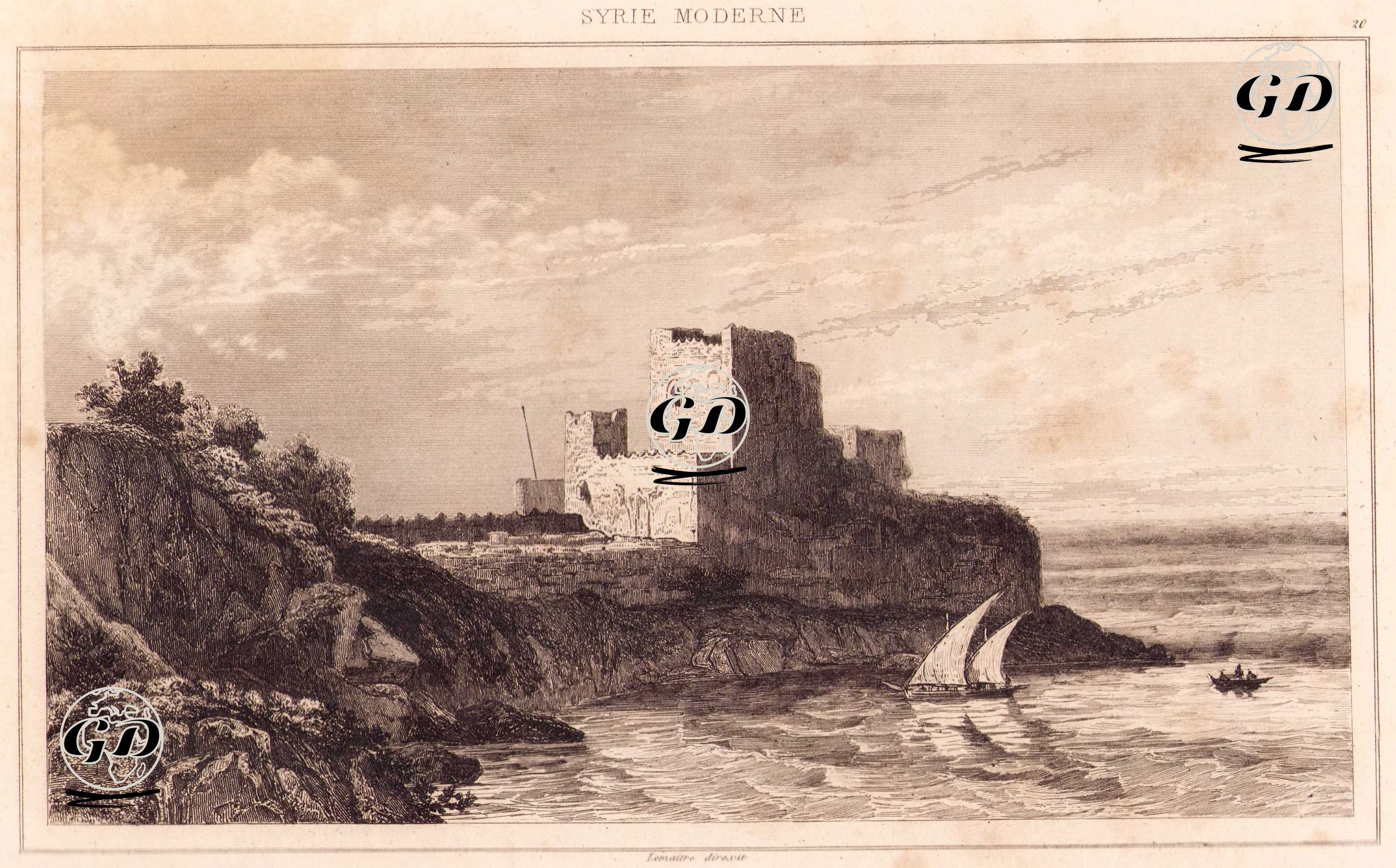 Beyrut Limanı Girişi Kalesi (Plate 20) -  - 1848