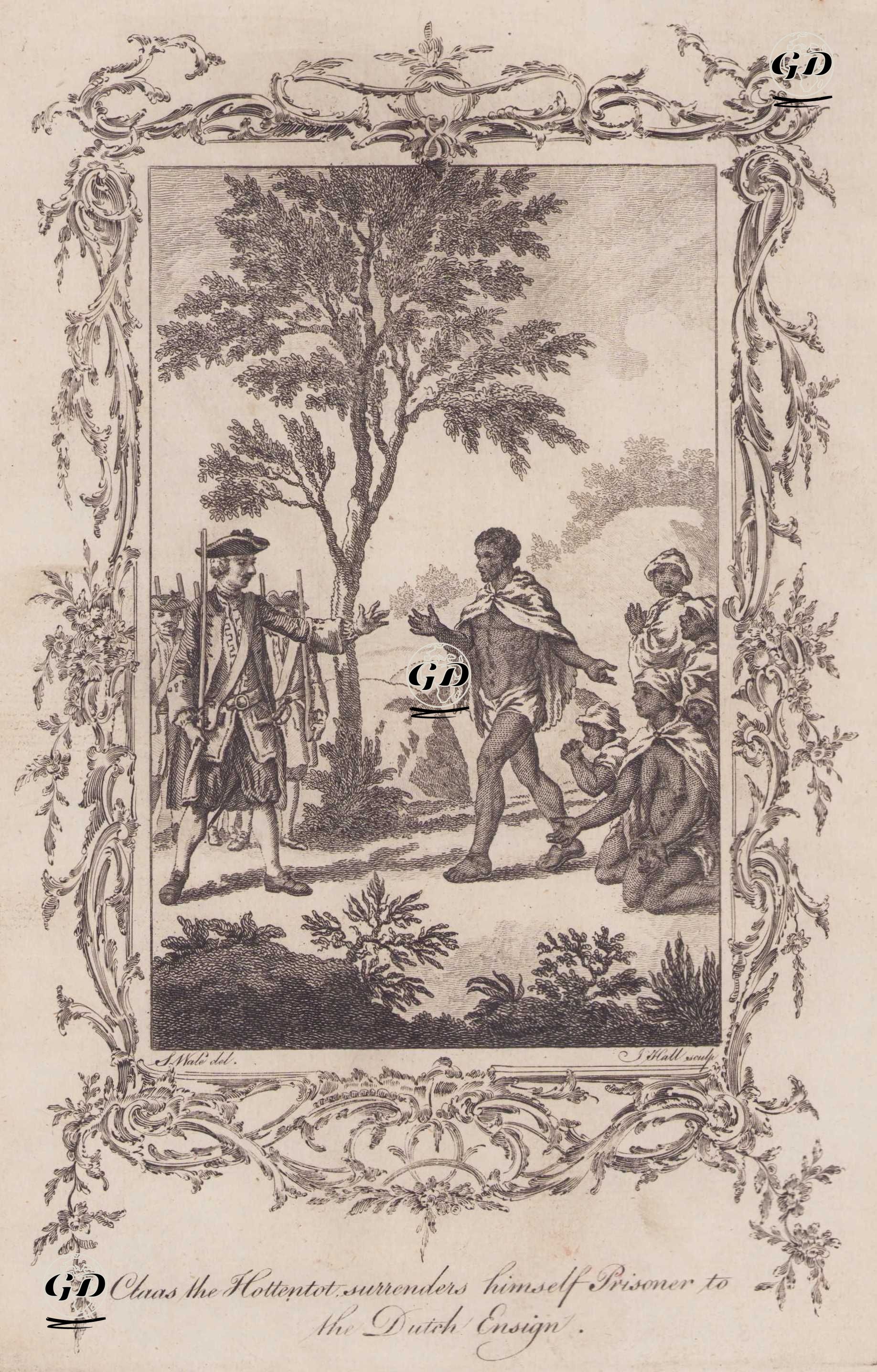 Hottentot Chas’ın Kendini Hollandalı Subaya Teslim Etmesi - S.Wale - 1780`s