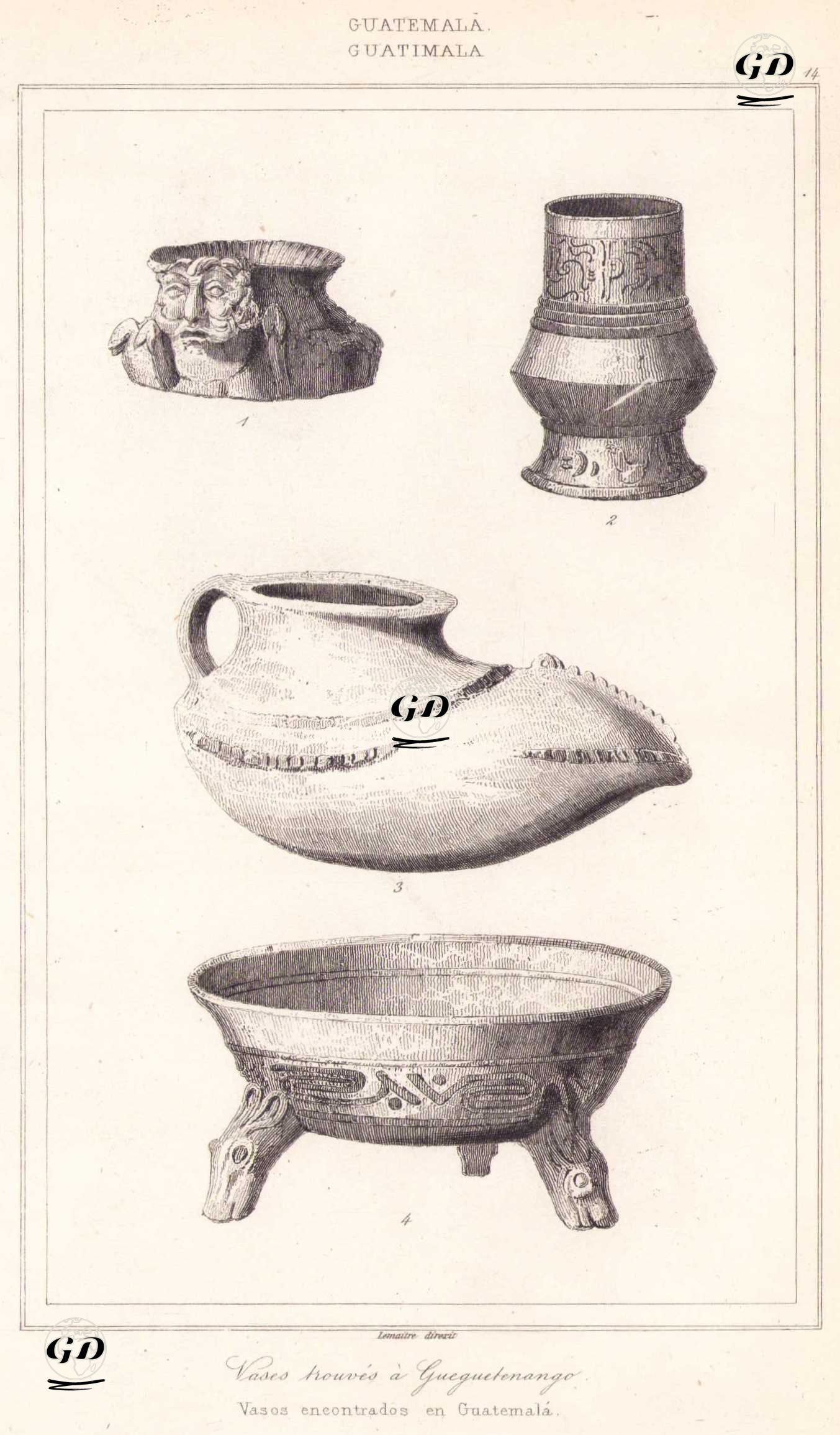 Guatemala’da Bulunan Kaplar (Plate 14) -  - 1843