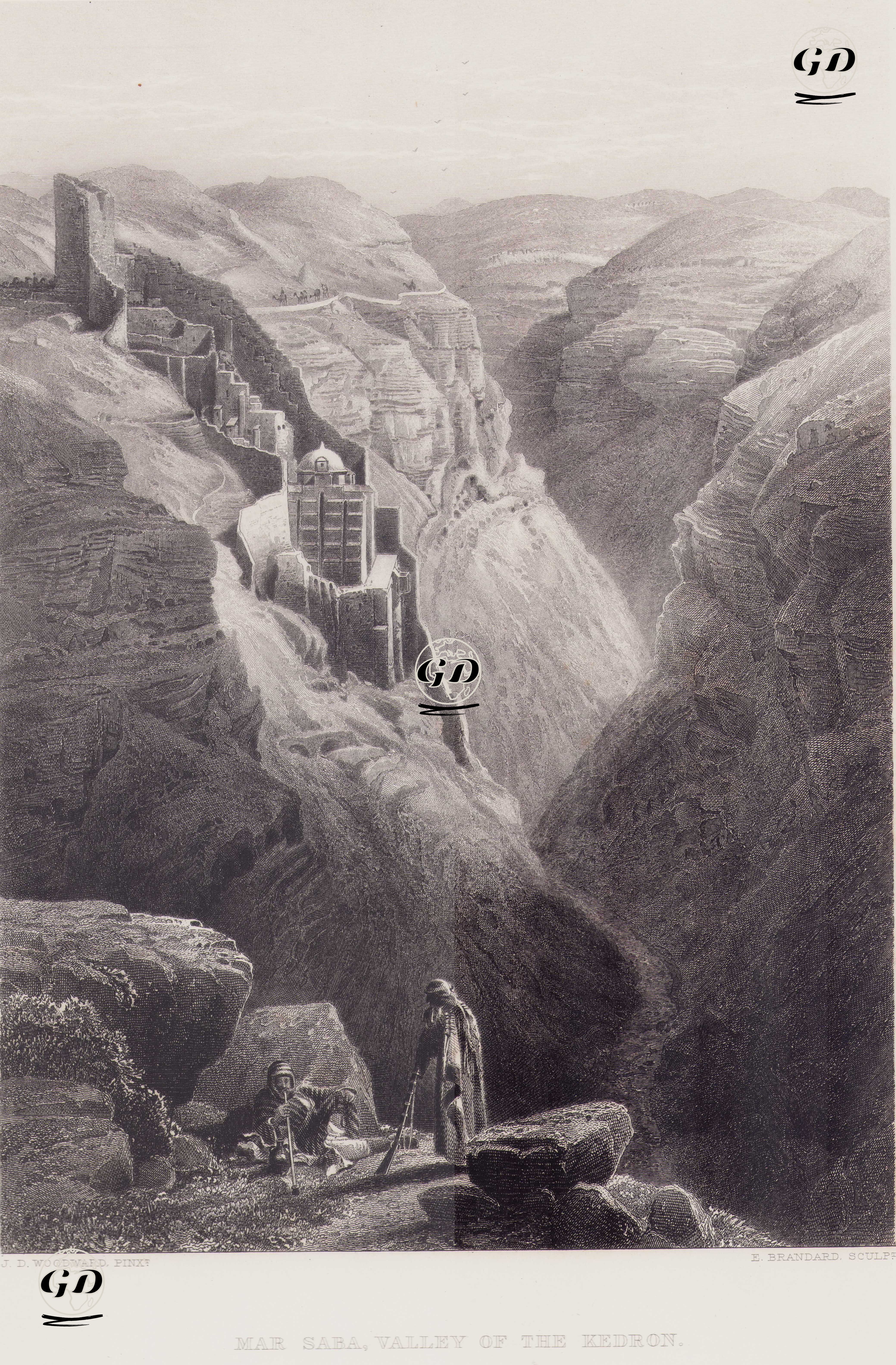 Kedron Vadisi’nde Mar Saba Manastırı - J. D. Woodward - 1850`s