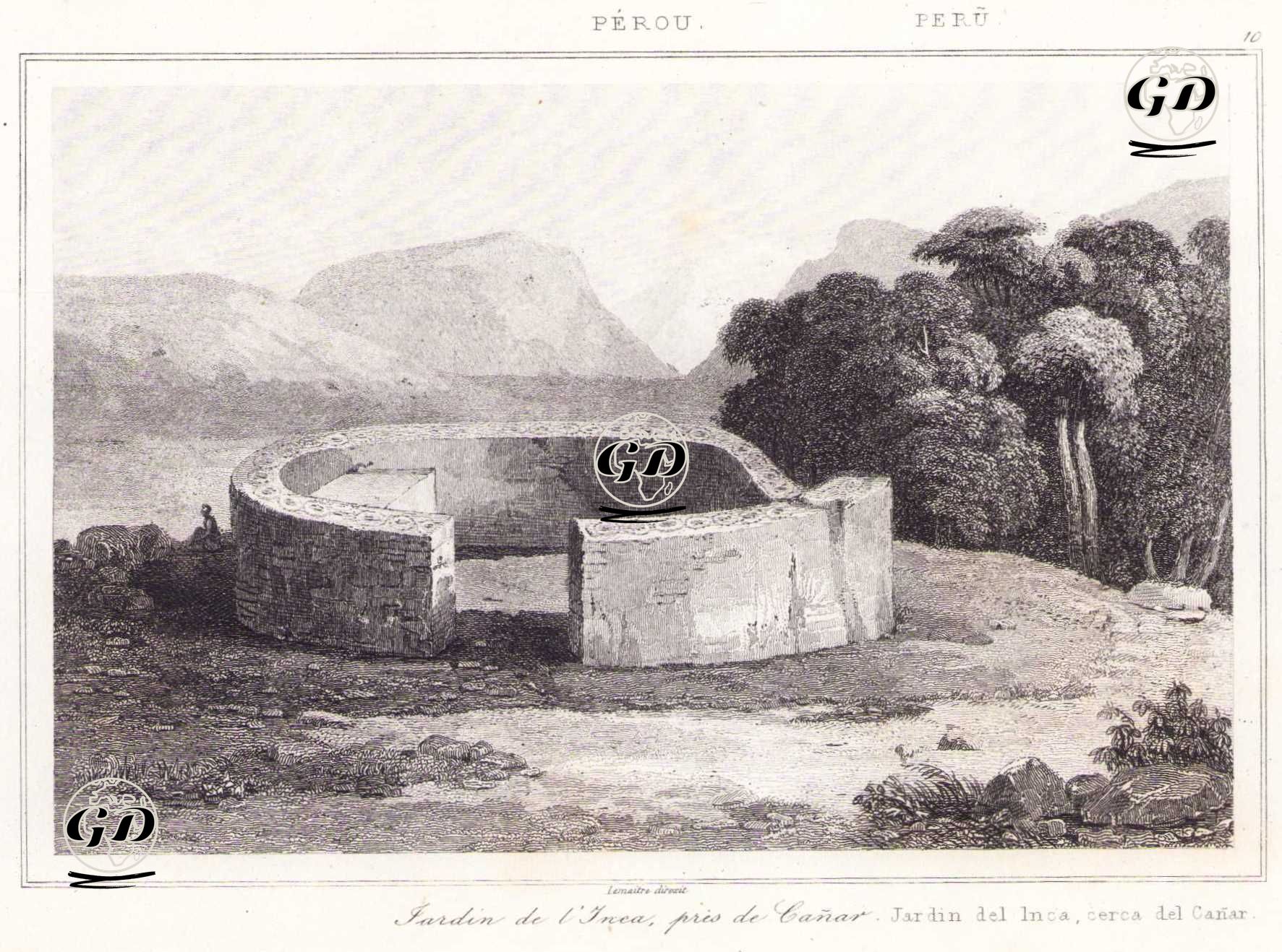 Peru - Jardin de l’Inca, pres de Canar (Plate 10) (Ynca-Chungana, Inca Garden near Canar, Ecuador) -  - 1843