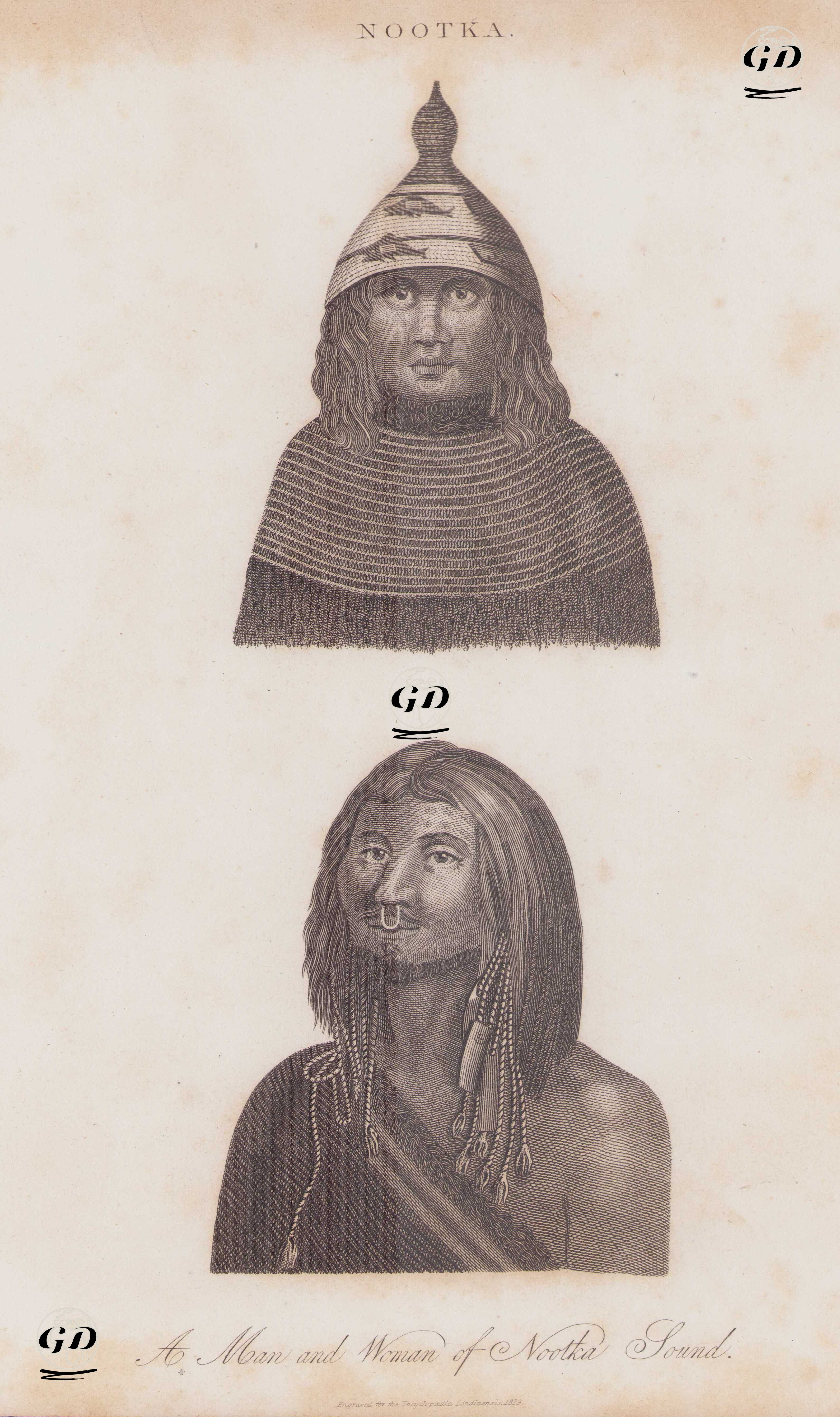 Vancouver Adası Nootka (King George) Boğazında Yaşayan Bir Erkek ve Bir Kadın -  - 1819