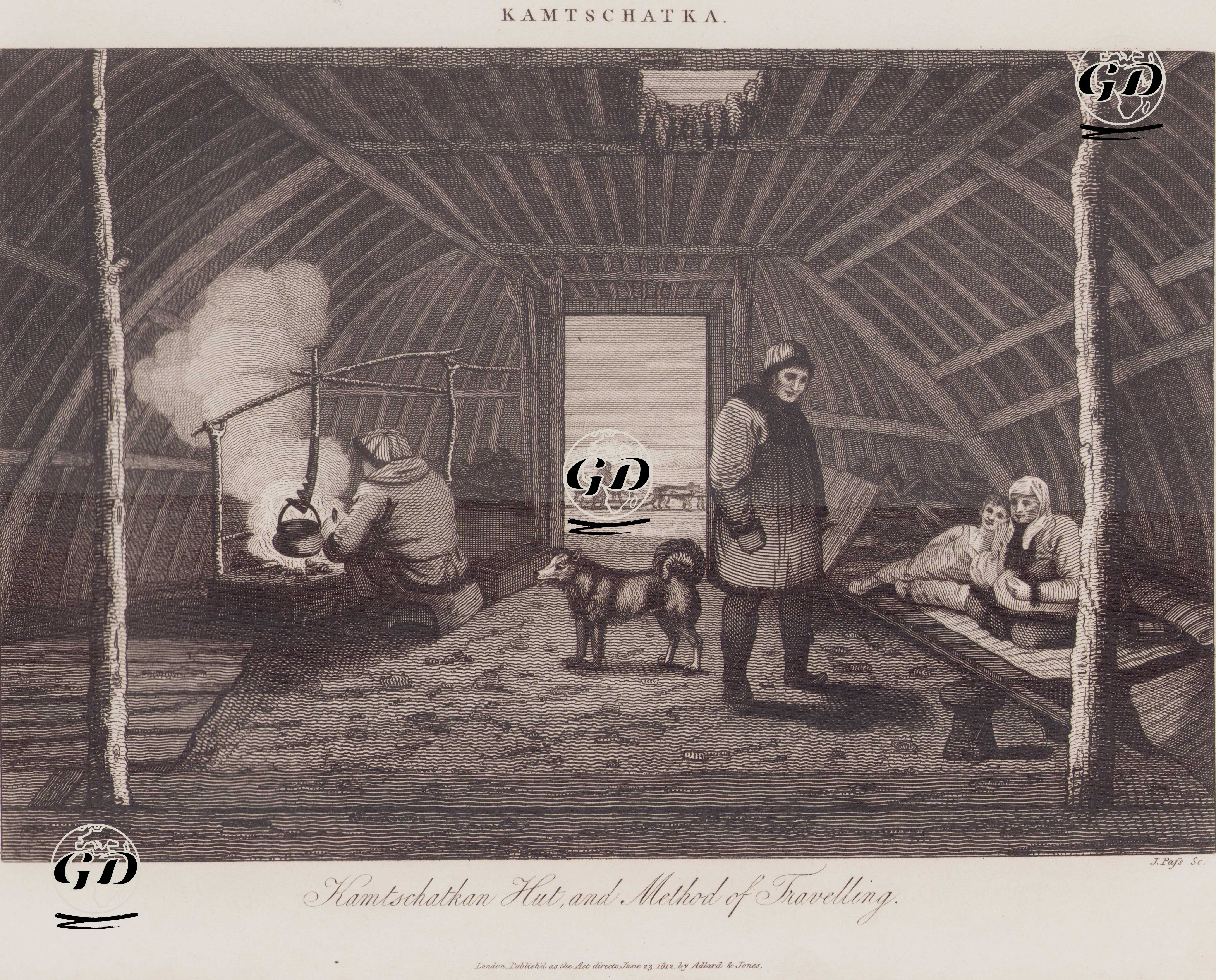 Kamtschatkan Hut and Method of Travelling -  - 1812