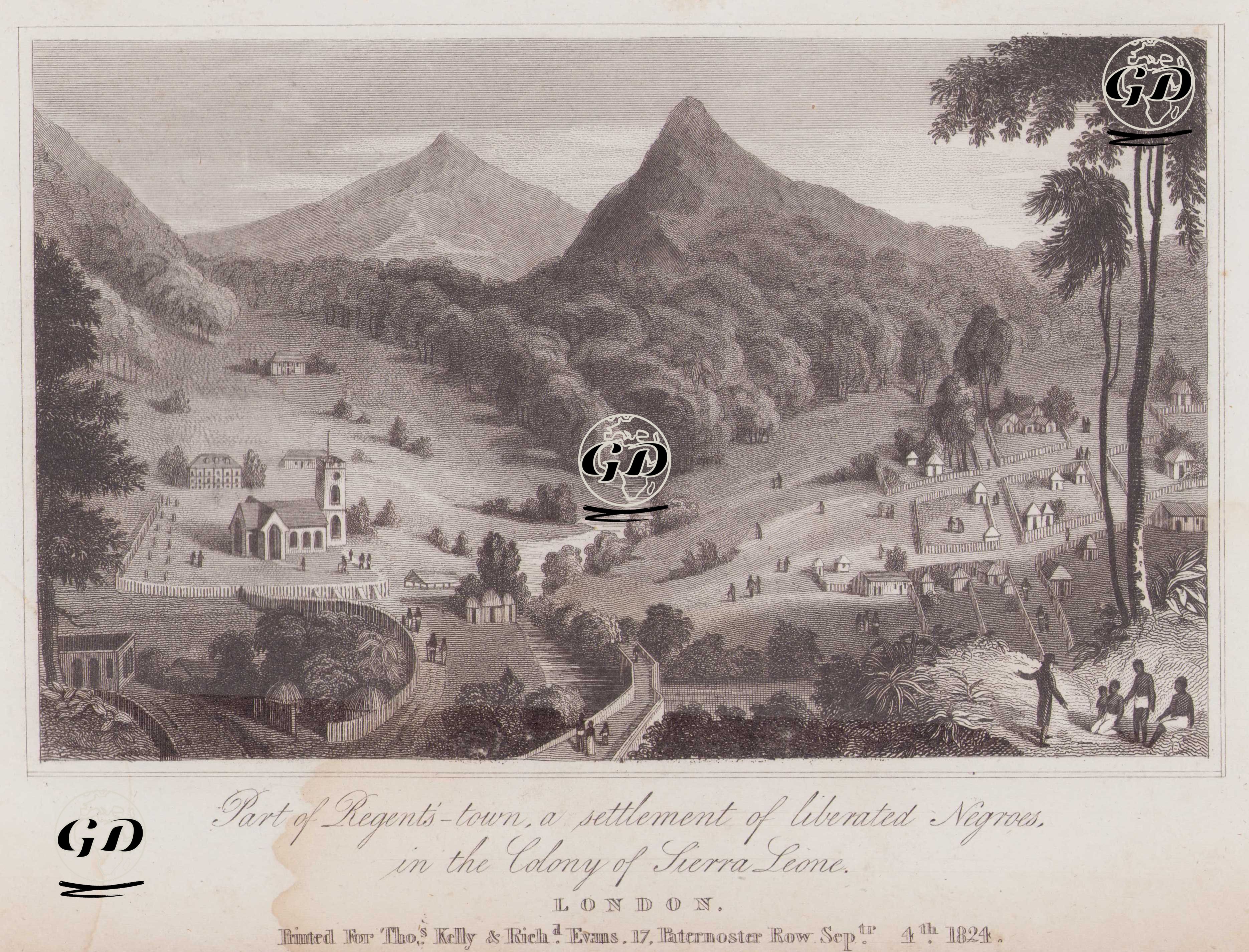 Part of Regents-town, a settlement of liberated Negroes, in the Colony of Sierra Leone -  - 1824