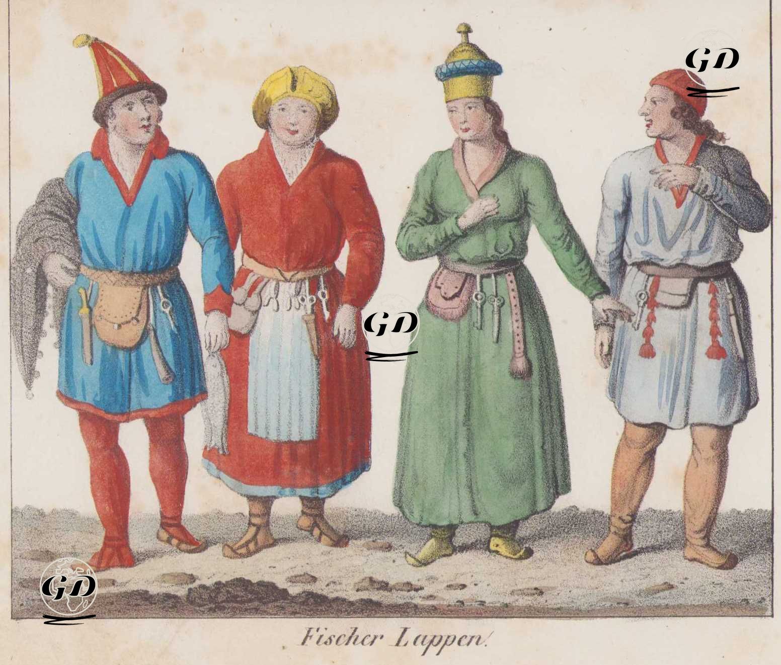 Balıkçı Laponlar (Laplar-Samiler) - Friedrich Wilhelm Goedsche (1785-1863) - 1840