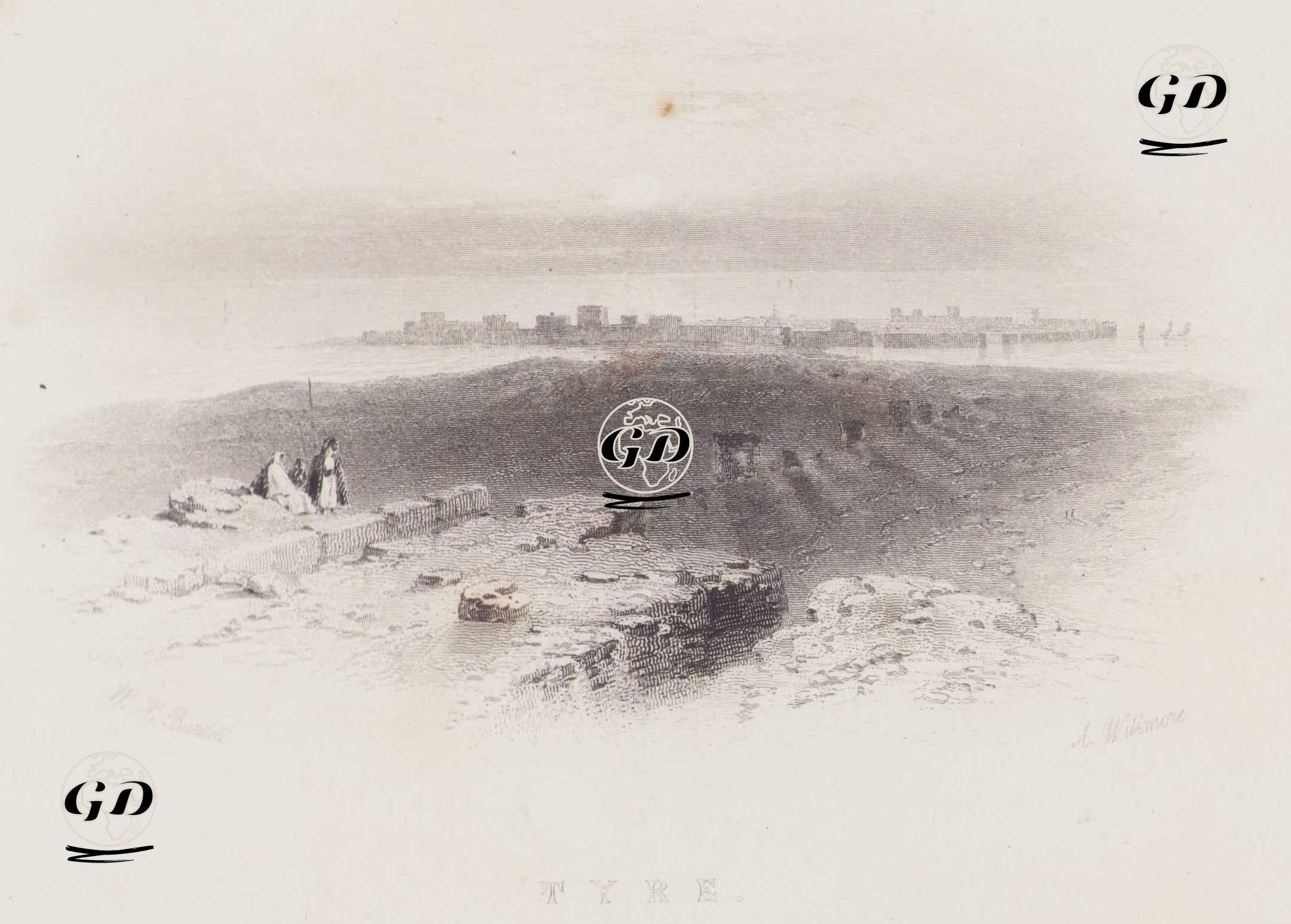 Tyre - W. H. Bartlett - 1840`s