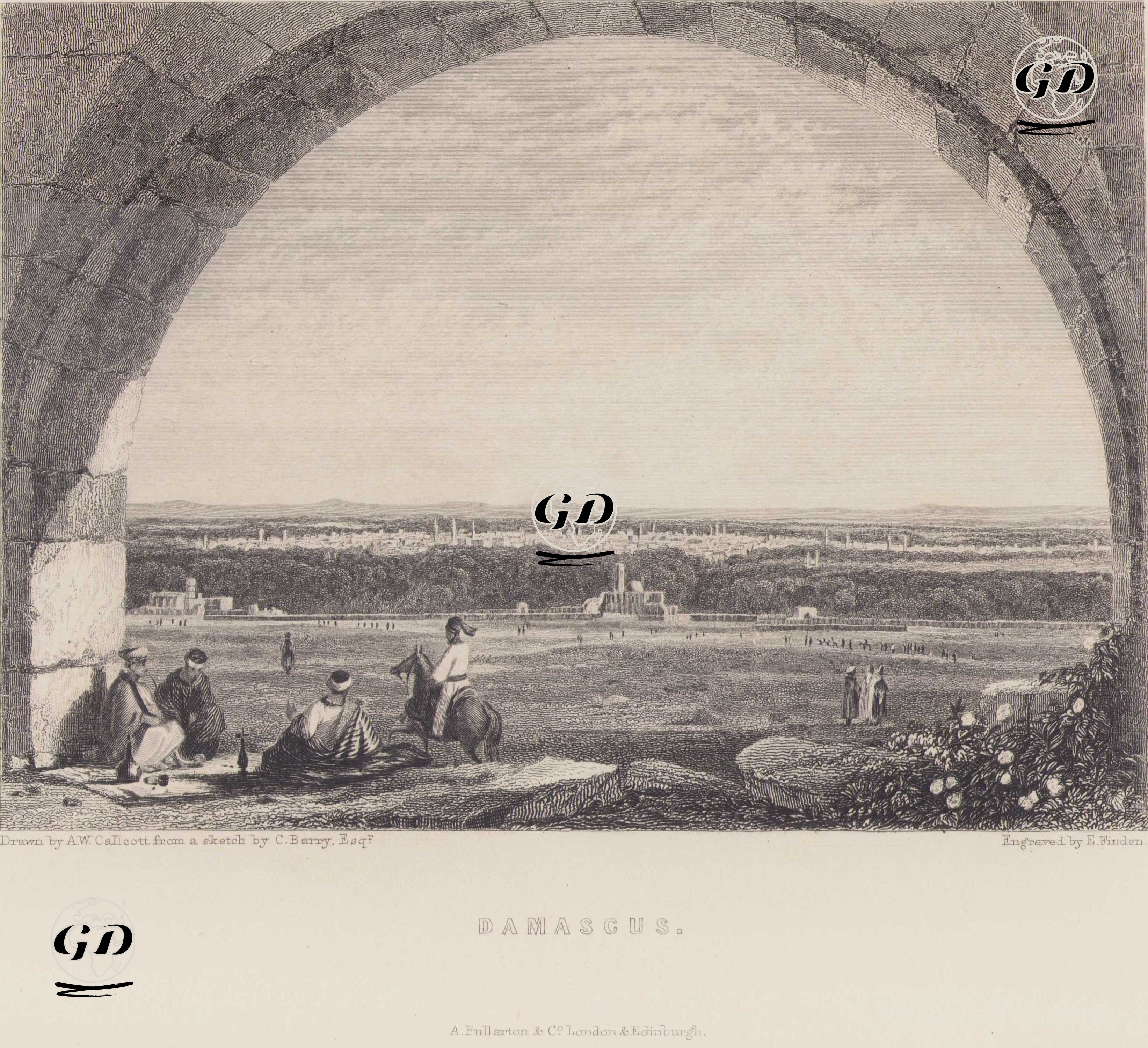 Şam Manzarası - A.W.Callcott (after C.Barry) - 1845