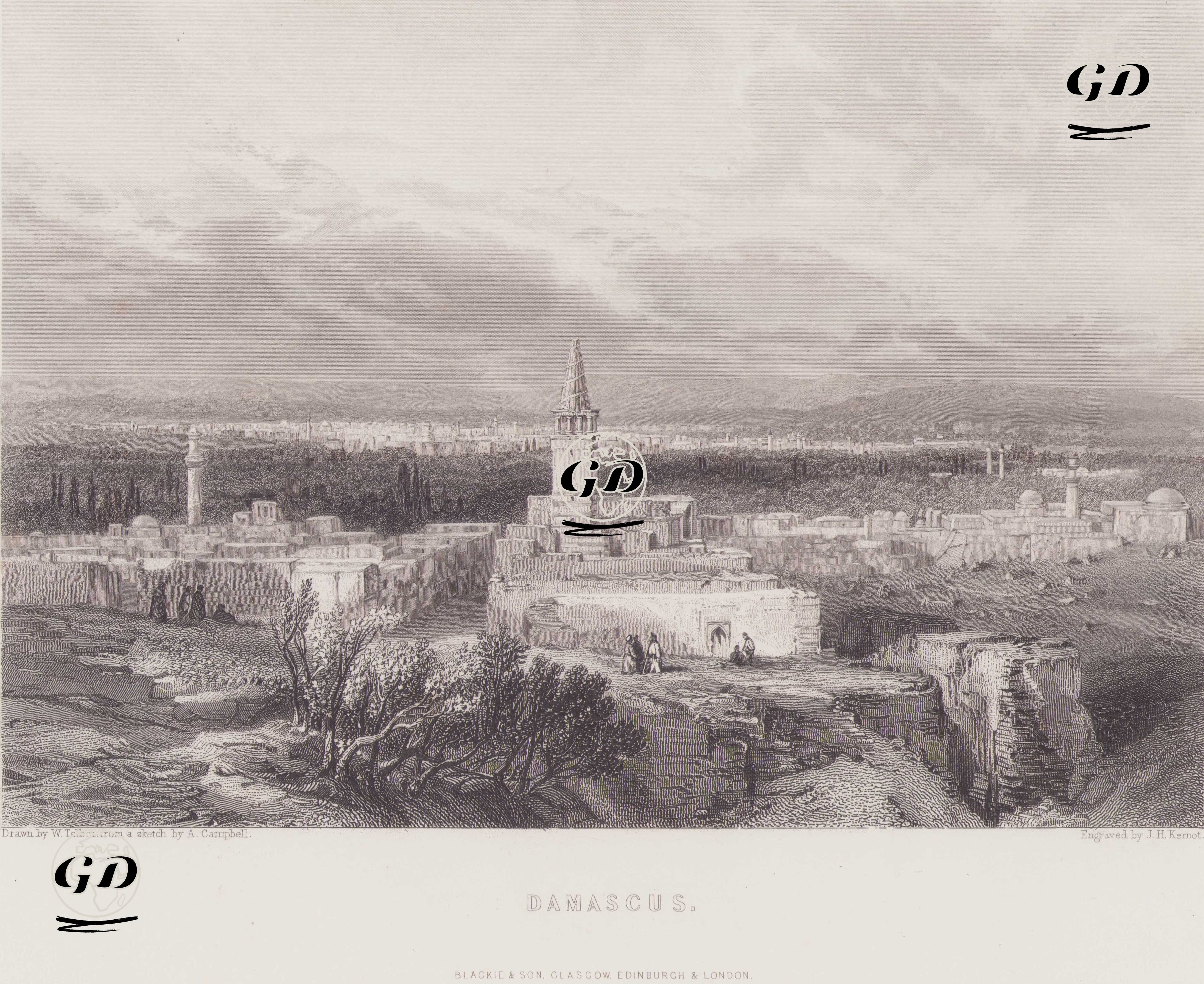 Şam Görünümü - W.Telbin (sketch fom A. Campbell) - 1855