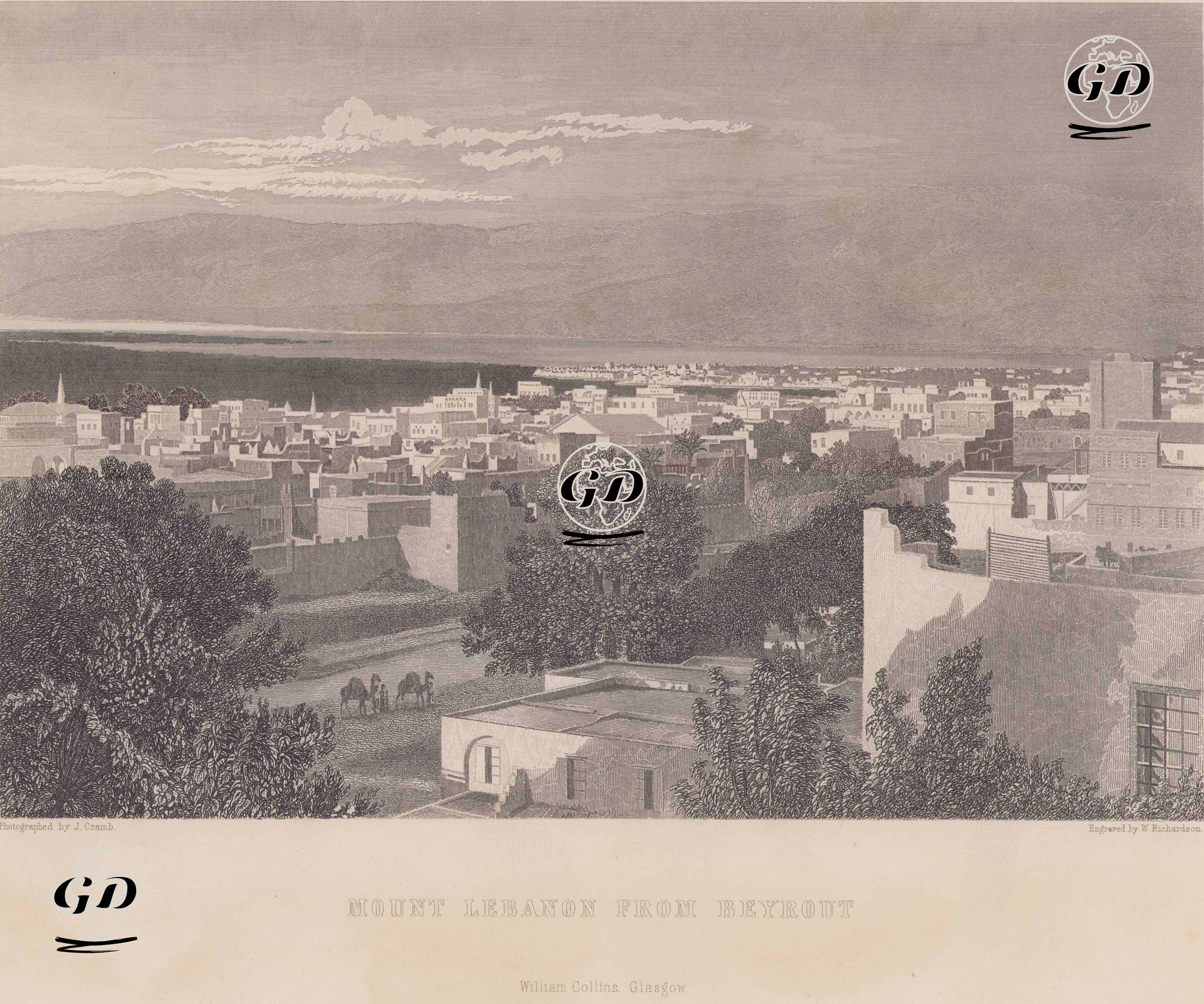 Mount Lebanon from Beyrout - J. Cramb (Photographer-Fotoğrafçı) - 1850–1860