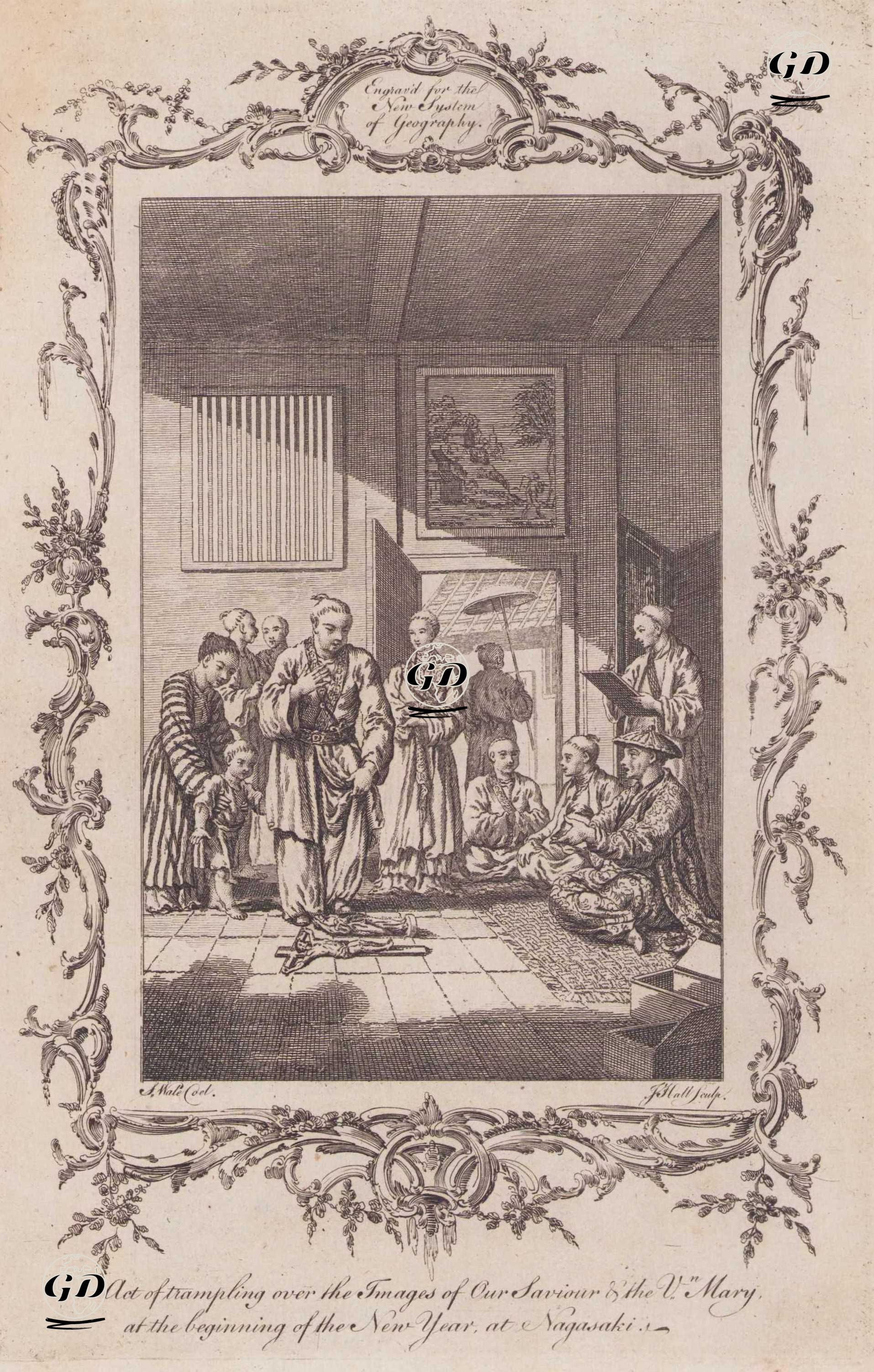 Yeni Yılın Başında Nagazaki’de Hazreti İsa ve Meryem Ana İmgeleri Üzerine Basma Eylemi - S.Wale - 1770`s