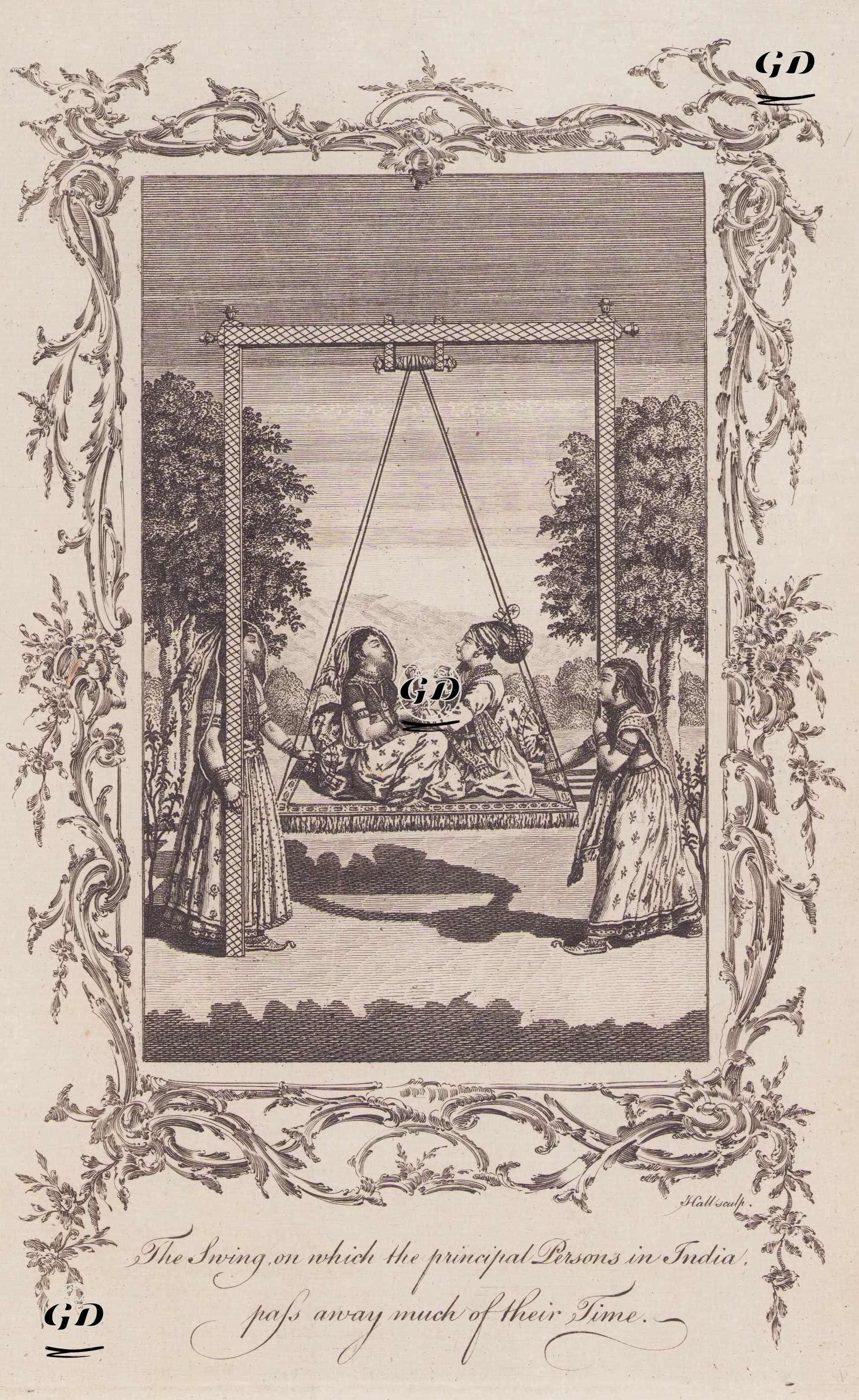 Hindistan’da Önemli Kişilerin Zamanlarının Çoğunu Geçirdikleri Salıncak -  - 1770`s