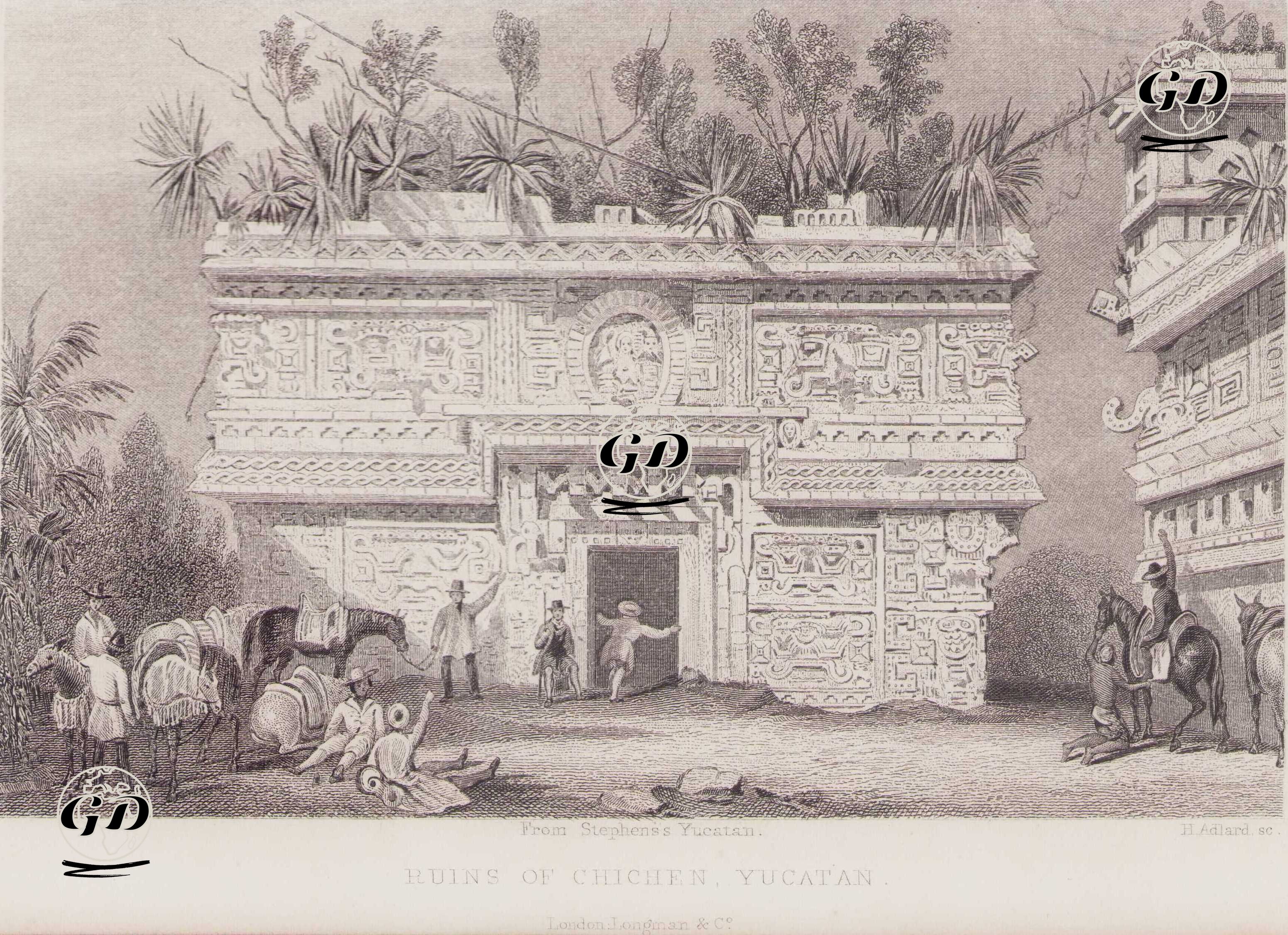 Yucatan’daki Chichen İtza Harabelerinde Bulunan Casa de las Monjas (Rahibeler Evi) - F. Catherwood - 1840`s