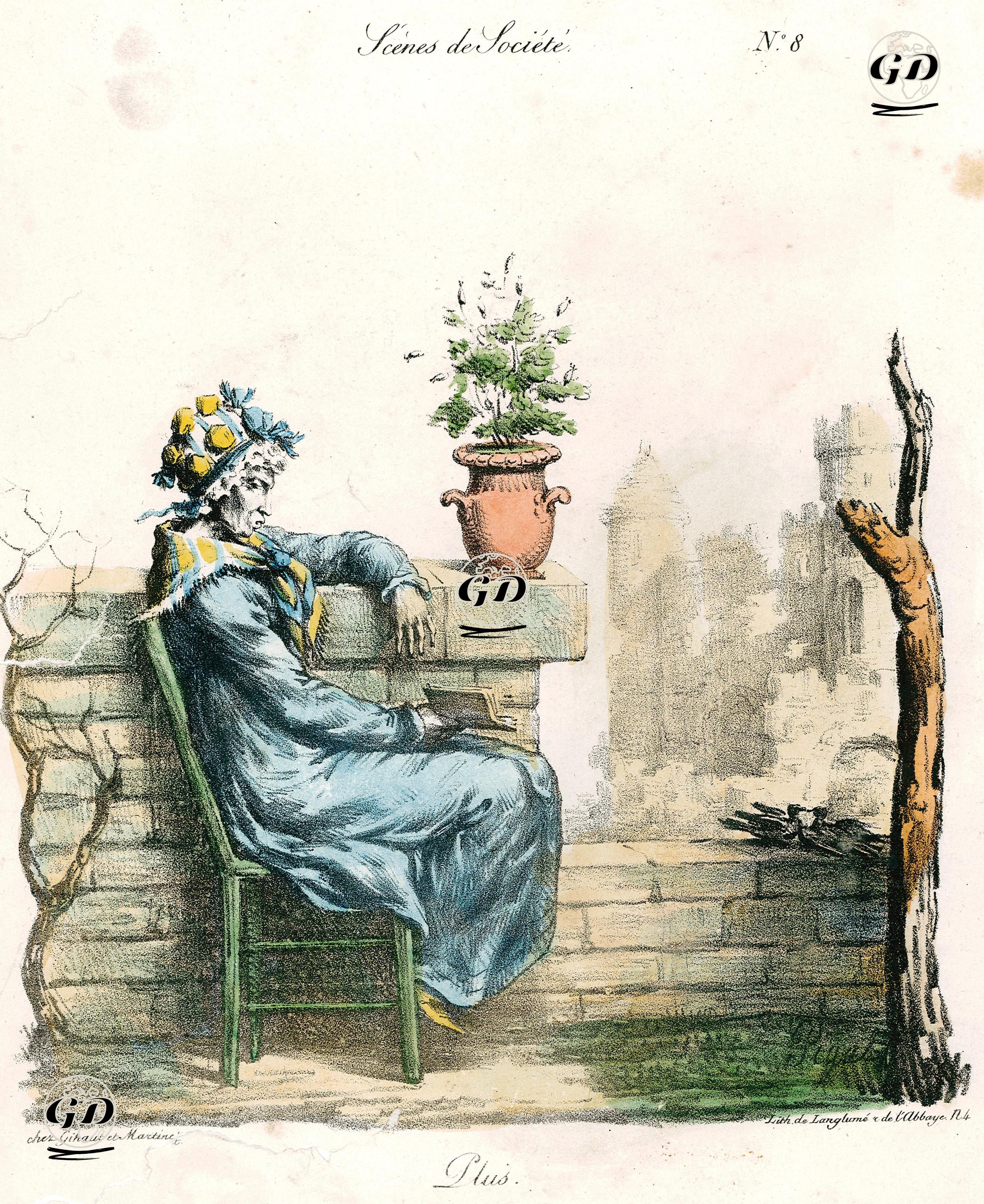 Scenes De Societe No.8 "Plus" - Edma Jean Pigal (1798-1873) - 1820's