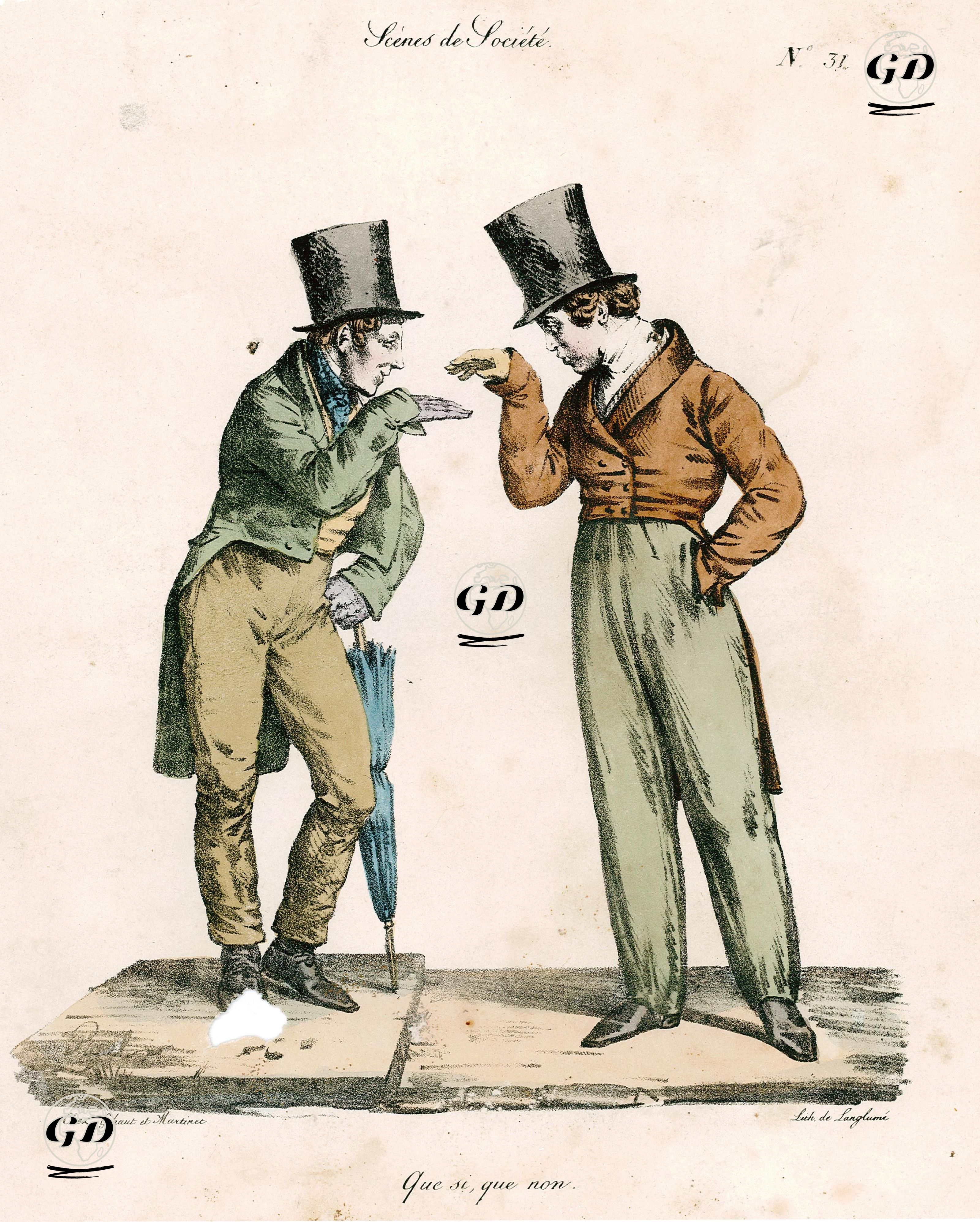 Paris Halkından Manzaralar No.31 "Ya hayır İse!" - Edma Jean Pigal (1798-1873) - 1820's