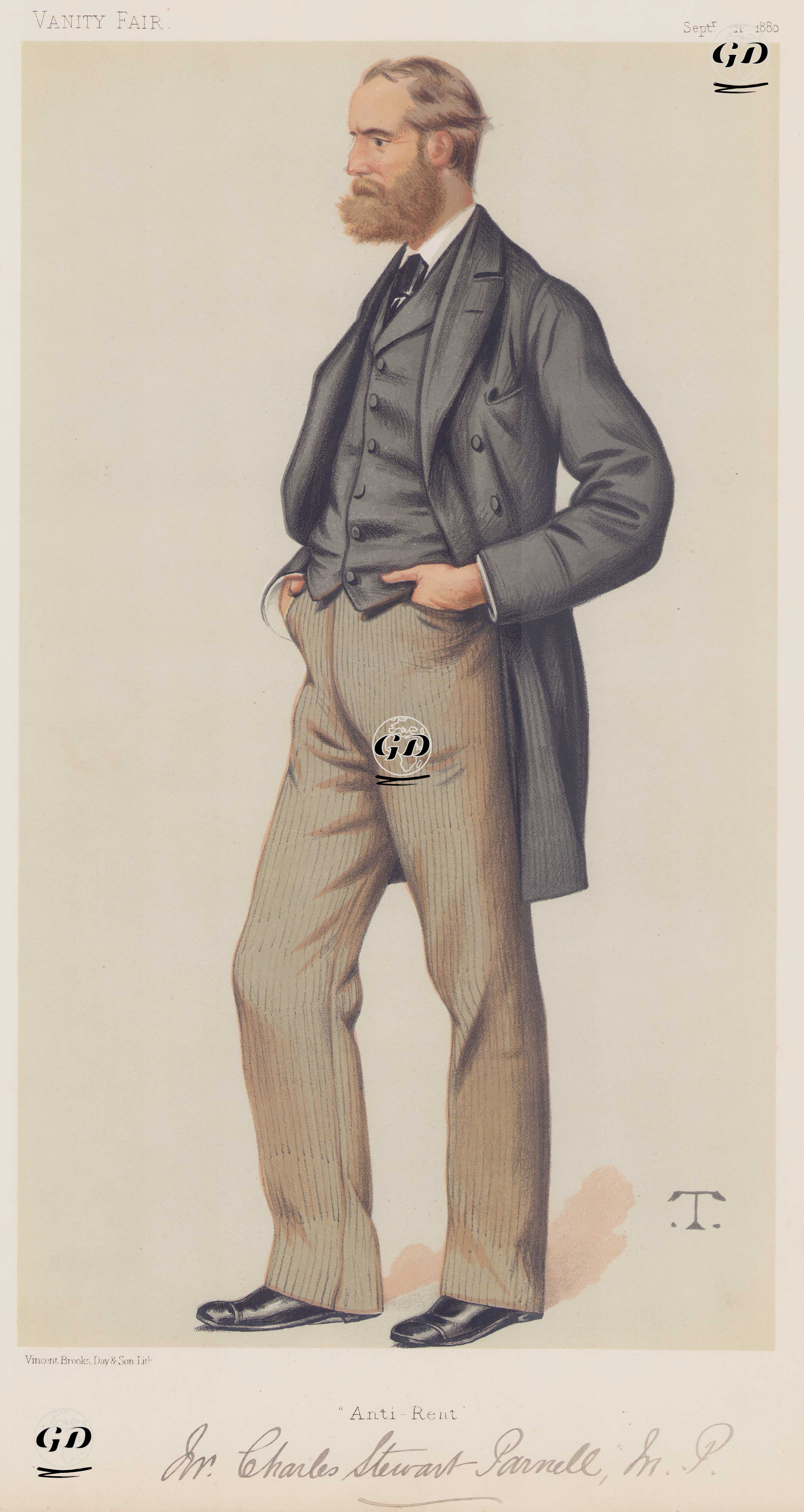 “Kira Karşıtı” İrlandalı Charles Stewart Parnell, 11 Eylul 1880 - “T” - 1880
