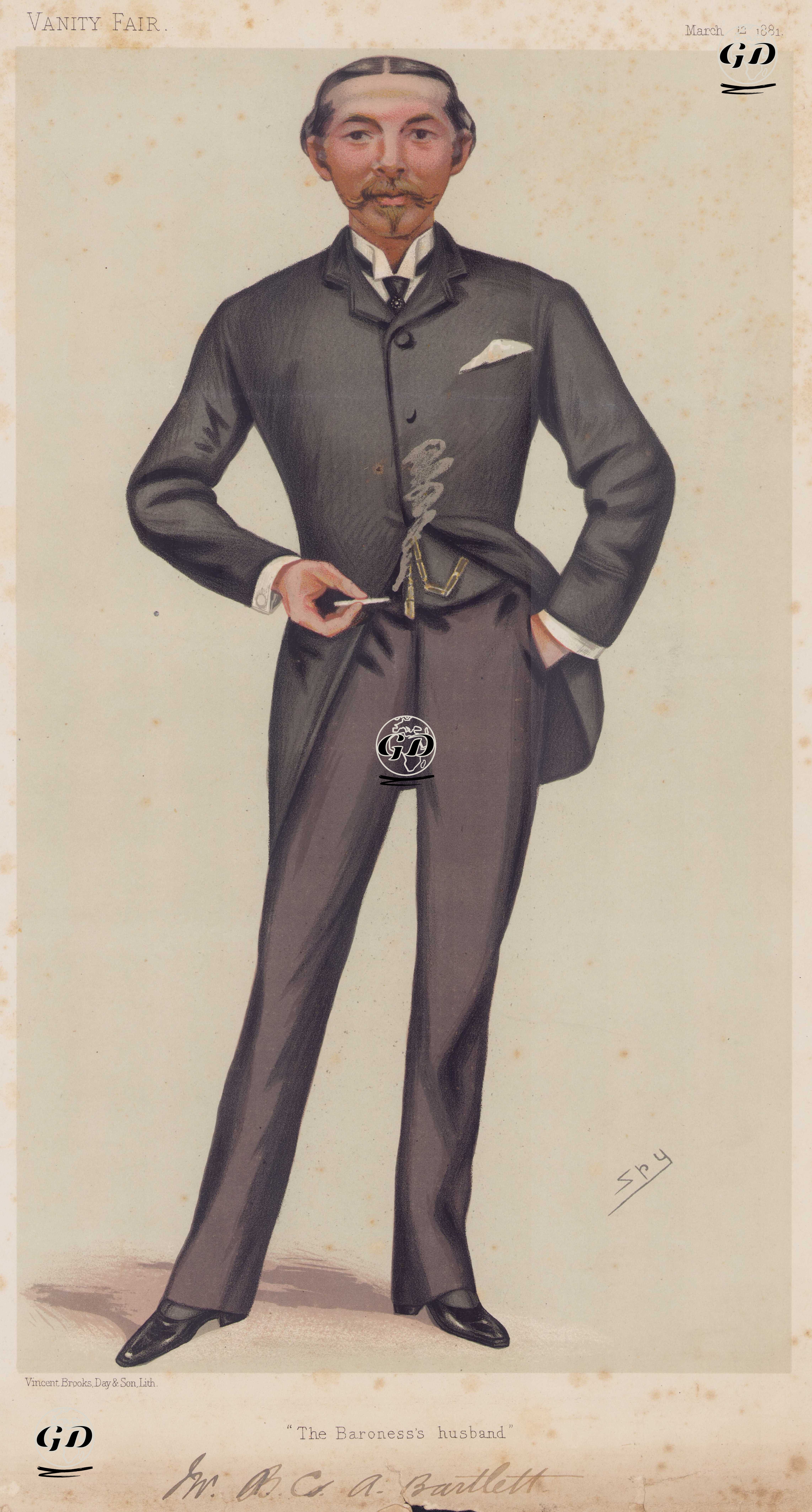 “The Baroness’s Husband” – Mr W. L. A. B. Burdett-Coutts, March 12 1881 - Leslie Ward (Spy) (1851-1922) - 1881