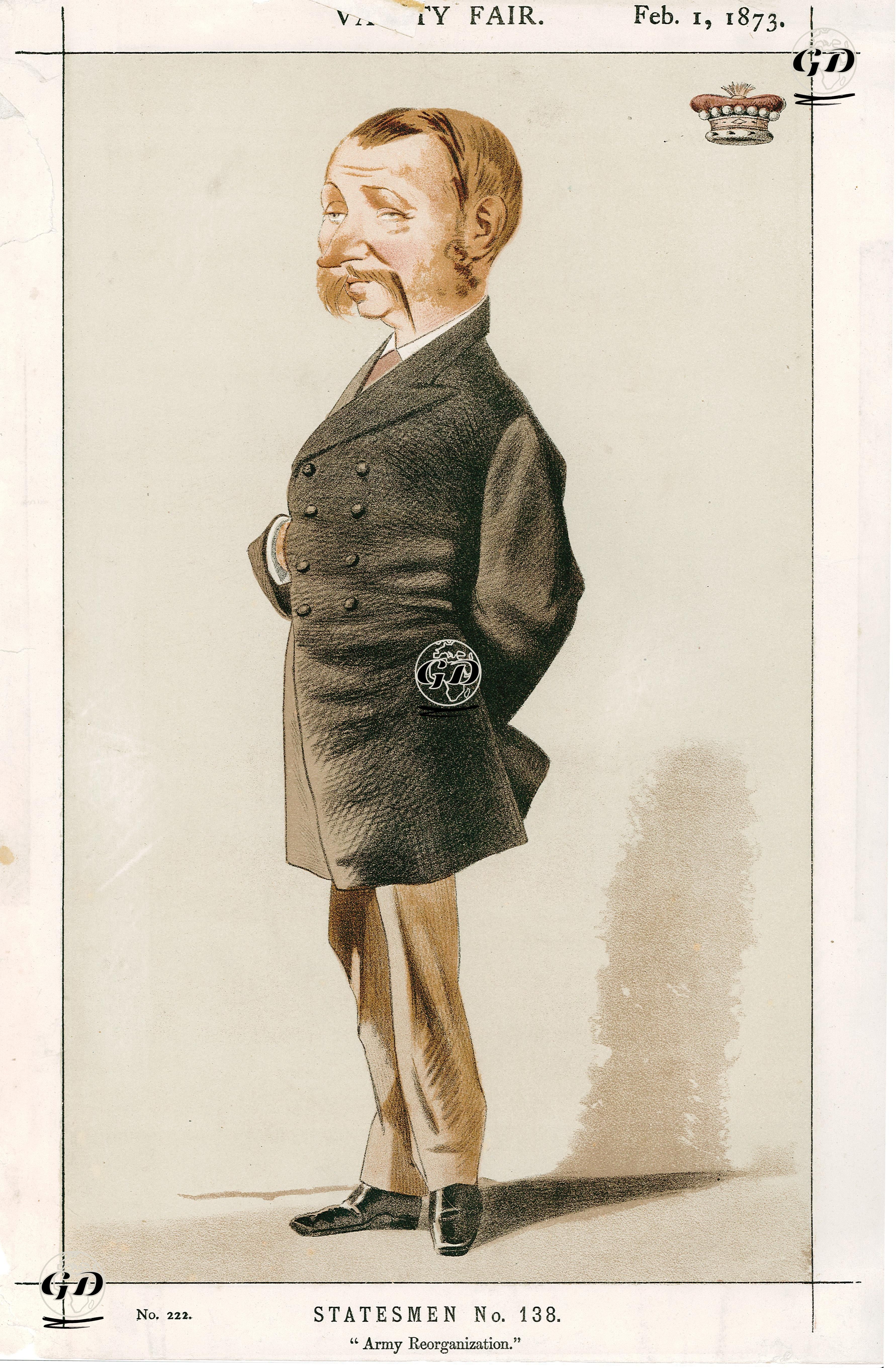 Politikacı ve Devlet Adamı Galloway Kontu Alan Plantagenet Stewart, 1 Şubat 1873 - Melchiorre Delfico (1825-1895) - 1873