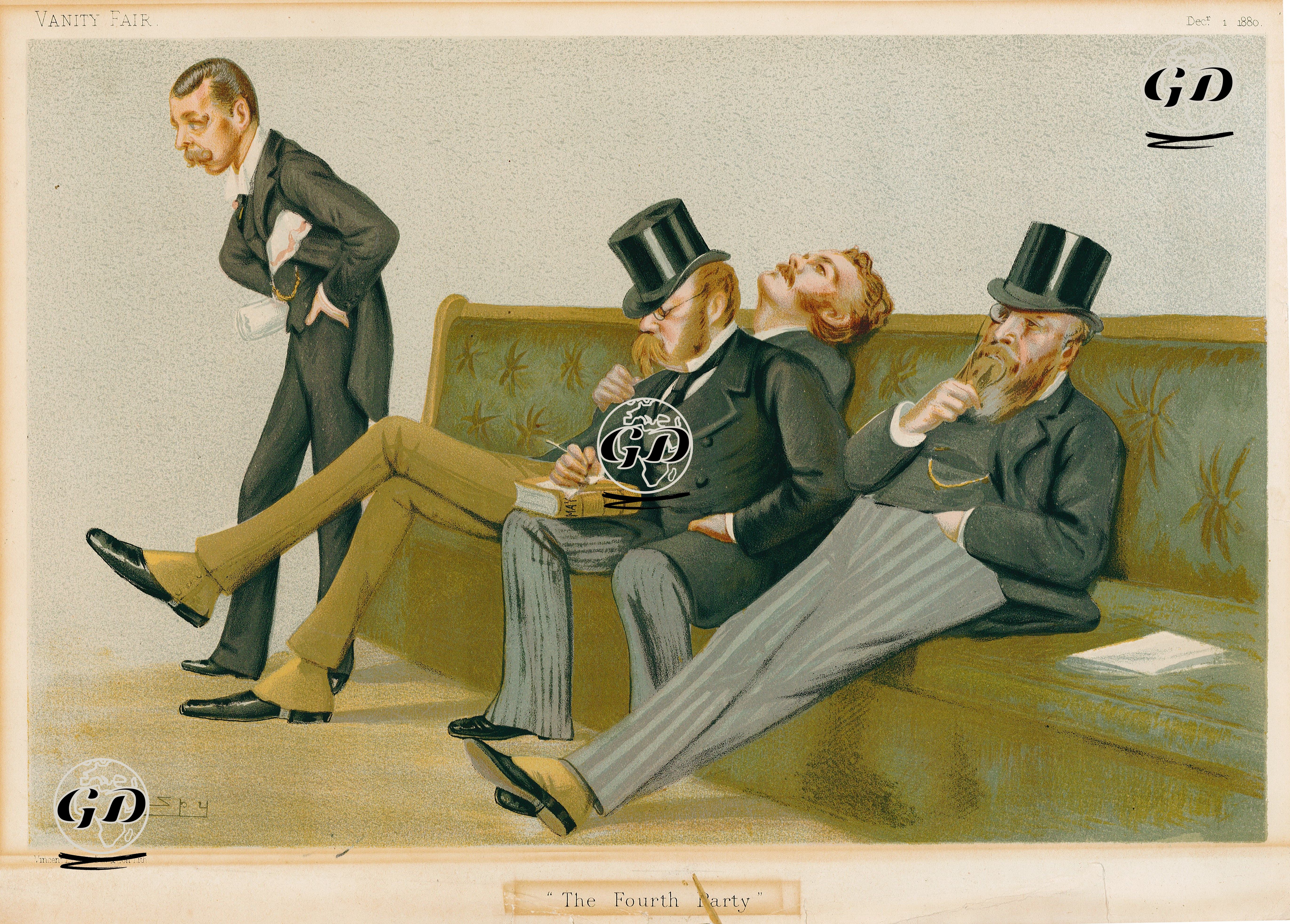 Randolph Churchill, Henry Drummond Charles Wolff, Arthur Balfour, John Eldon Gorst, 1 Aralık 1880 - Leslie Ward (1851-1922) - 1880