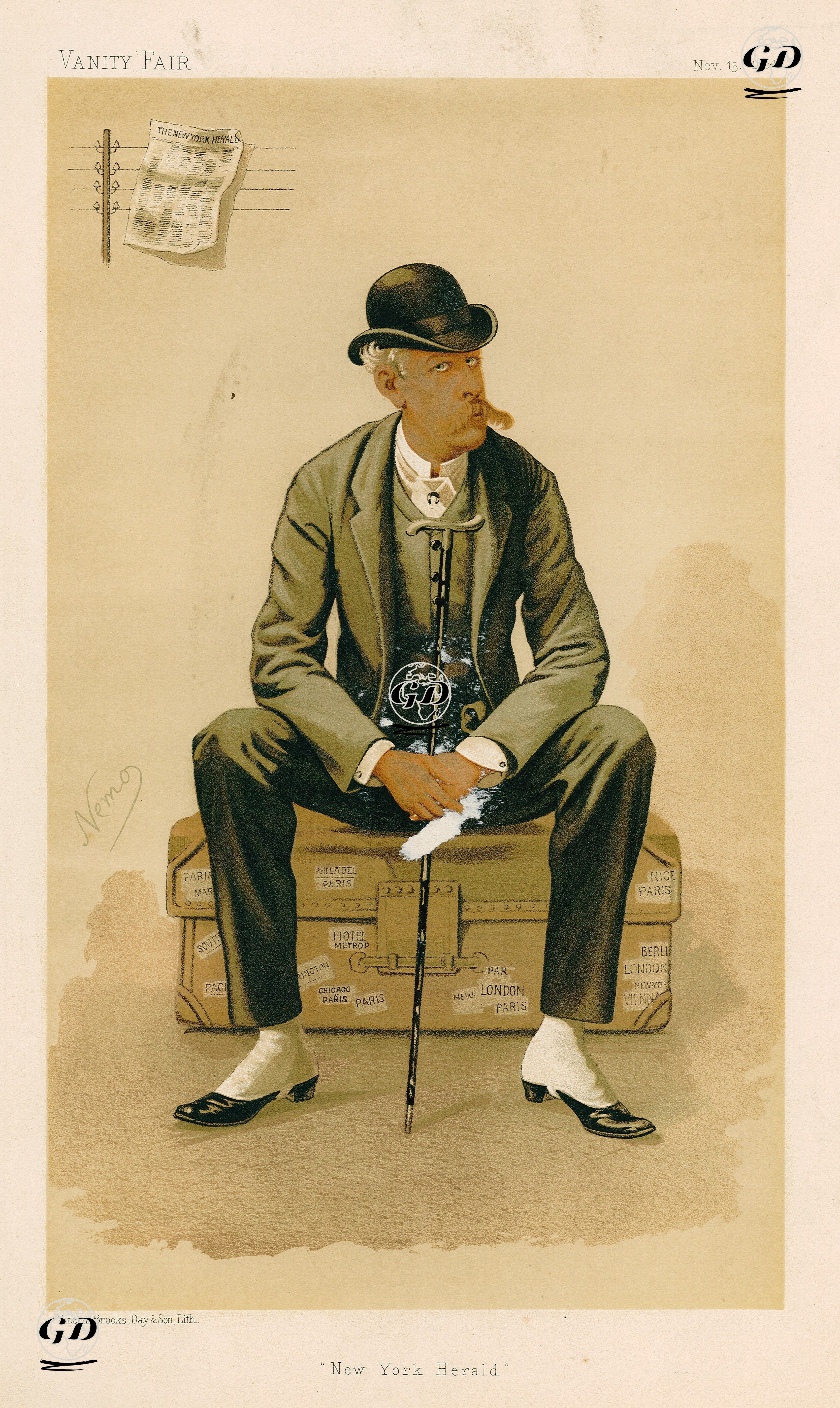 The New York Herald Gazetesinin Sahibi James Gordon Bennett, 15 Kasım 1884 - Constantine von Grimm (1845-1896) - 1884
