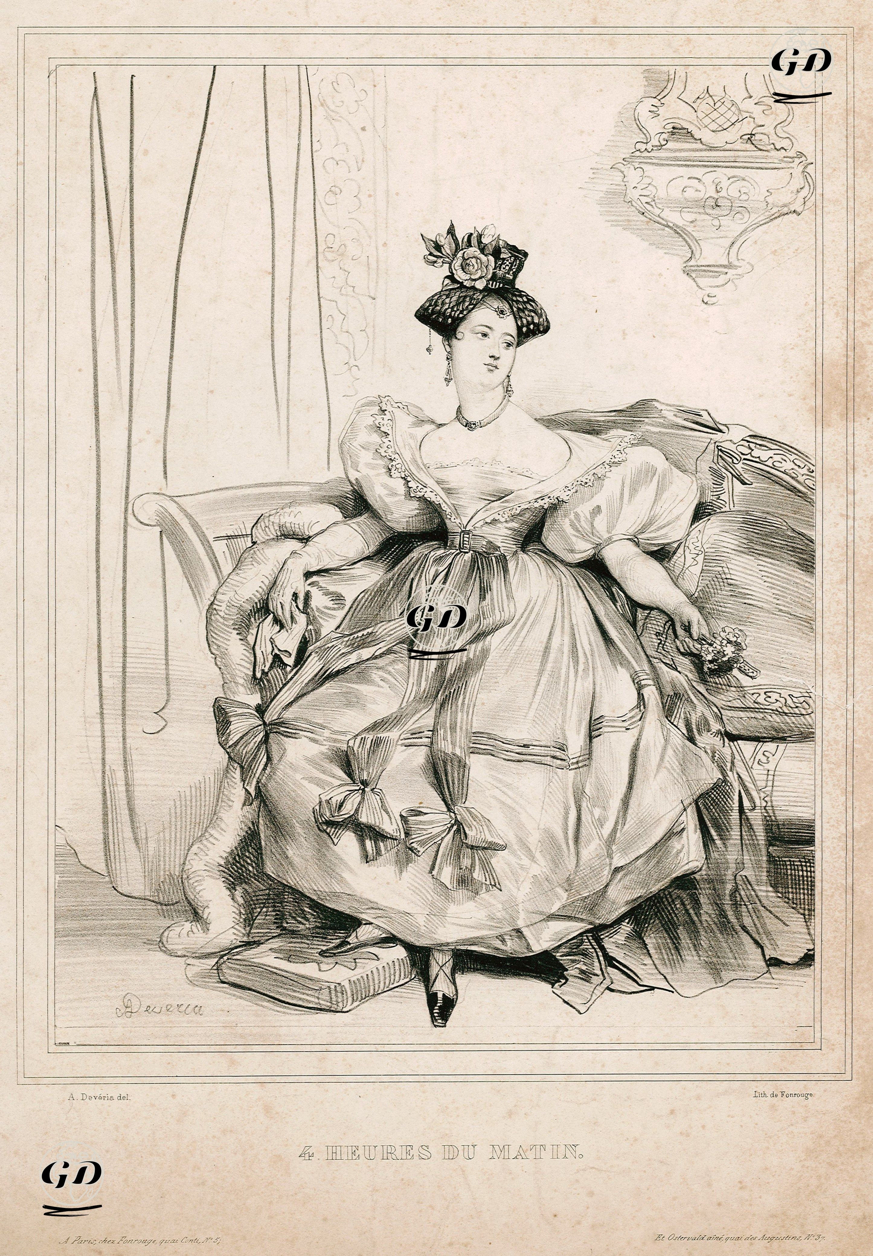 Sabahın 4 Saati - Achille Deveria (1800-1857) - 1830's