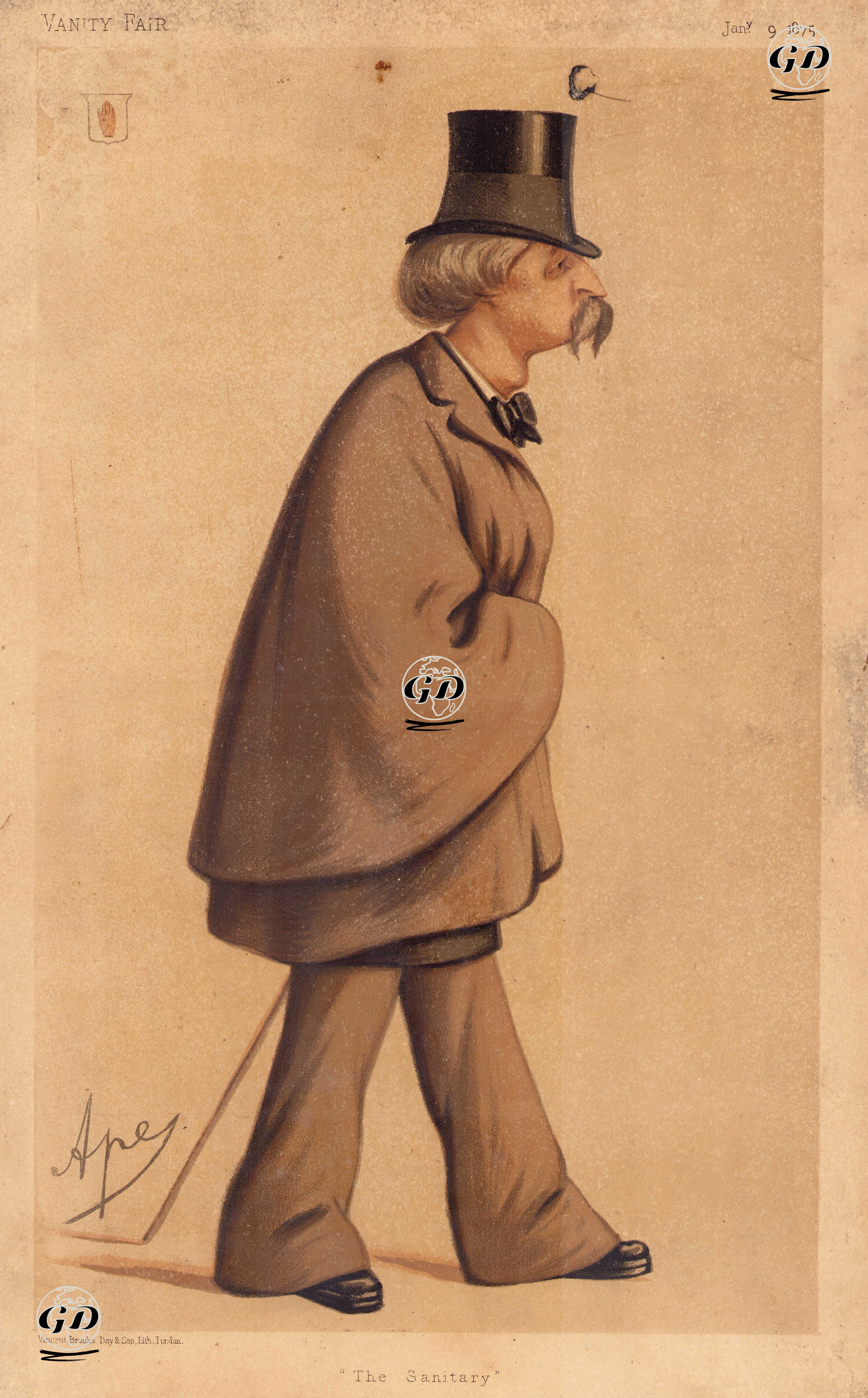 "The Sanitary"-Jan. 9 1875-4th Baronet of Leadclune William Augustus Fraser  - Carlo Pellegrini (1839-1889) - 1875
