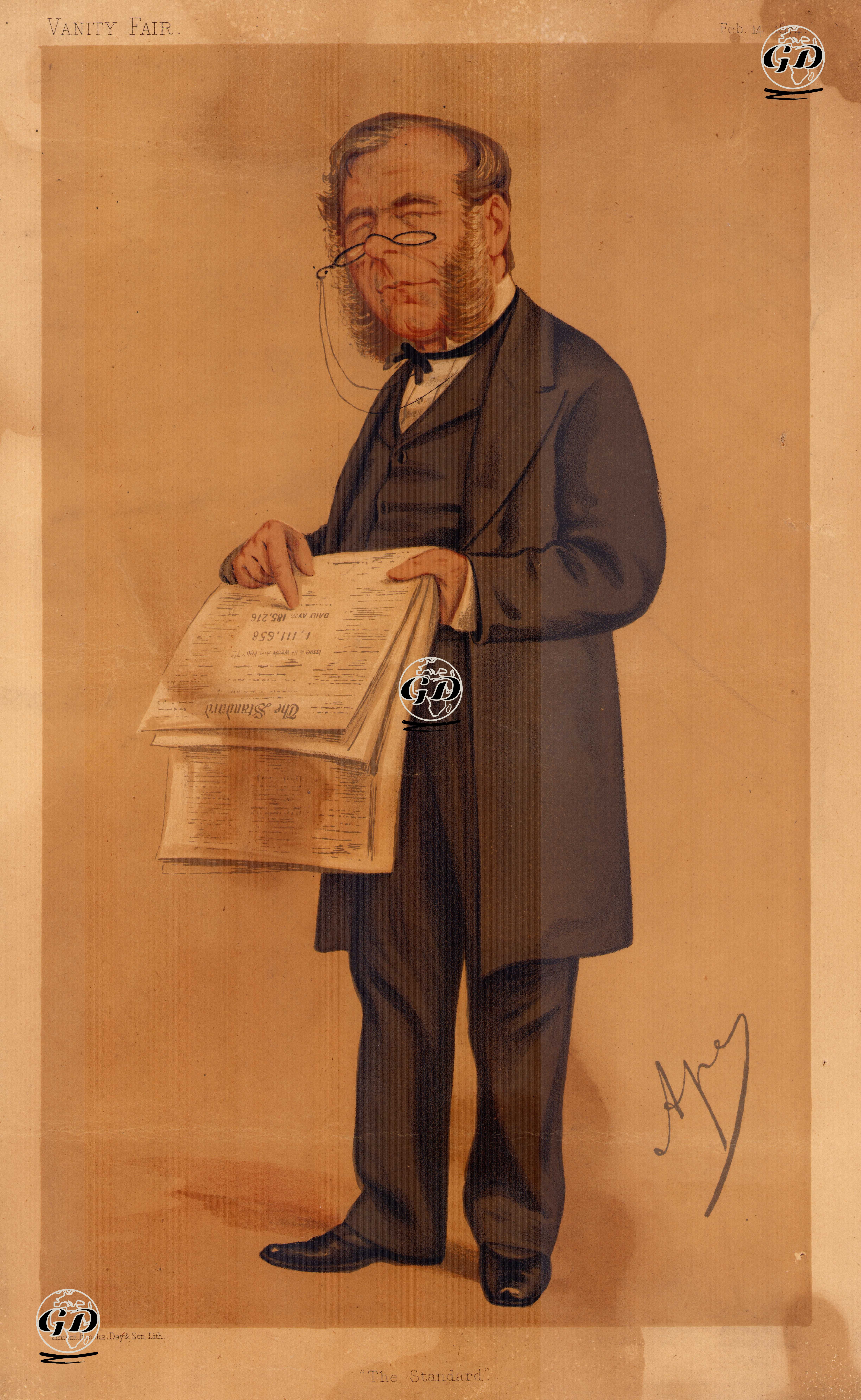 İngiliz Gazeteleri Morning Herald Ve The Standard'ın Sahibi James Johnstone, 14 Şubat 1874 - Carlo Pellegrini (1839-1889) - 1874