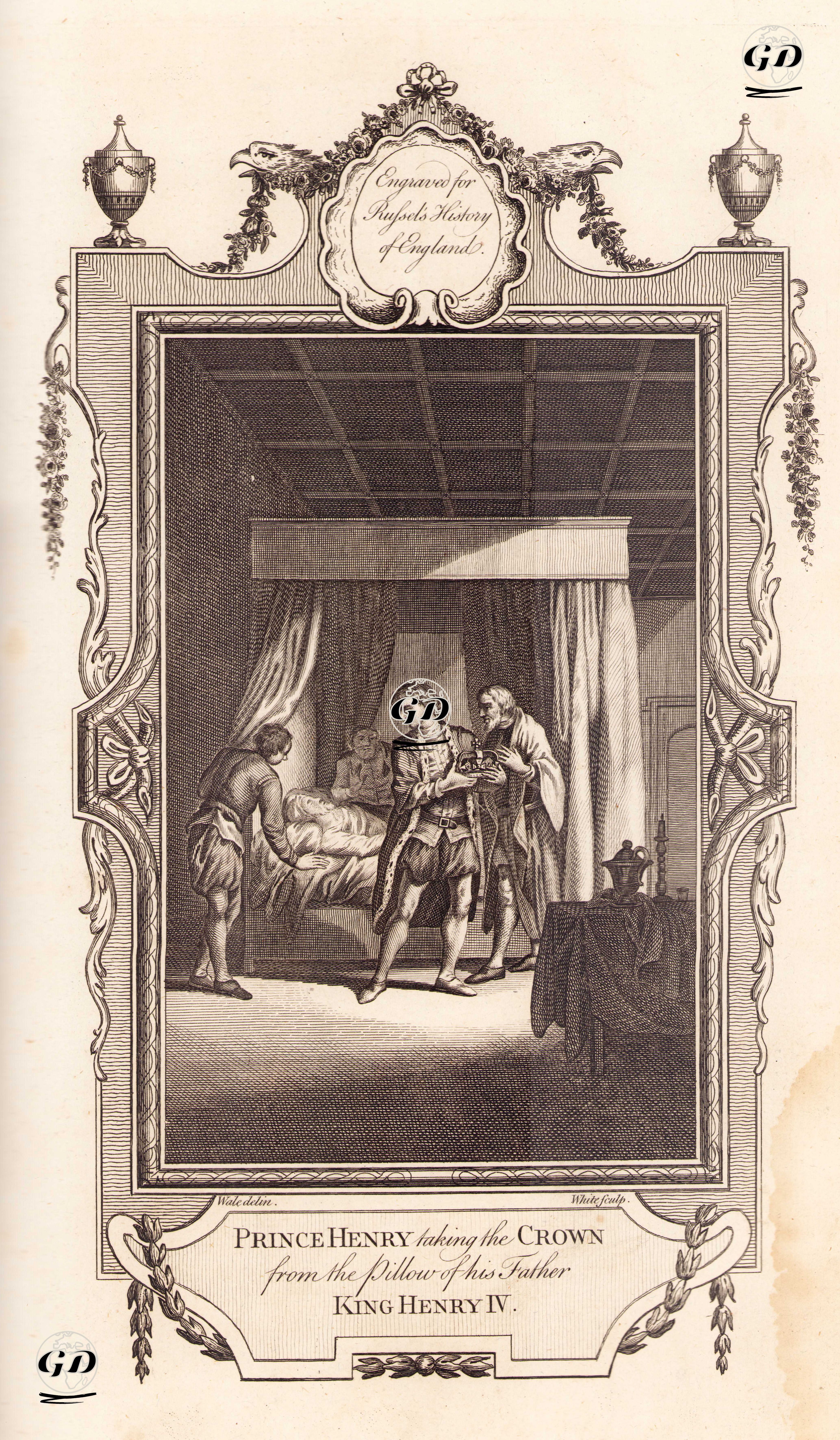 Prince Henry Taking The Crown From The Pillow Of His Father, King Henry IV. - Samuel Wale (1721-1786) - 1780