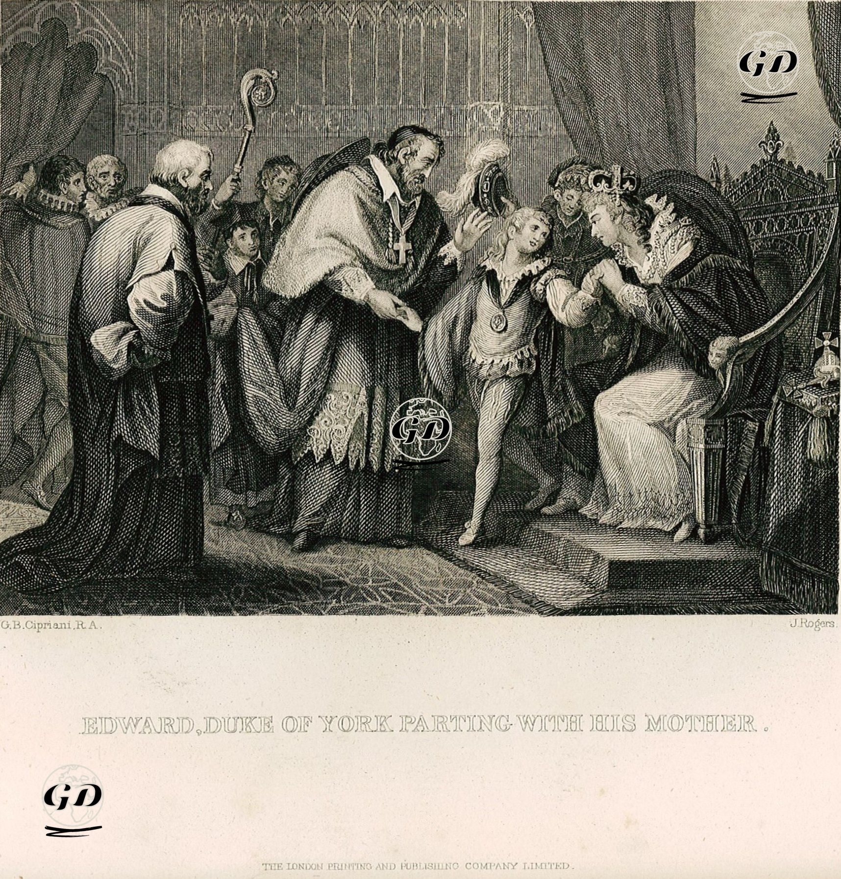 Edward, Duke Of York Parting With His Mother - Giovanni Battista Cipriani (1727-1785) - 1830's