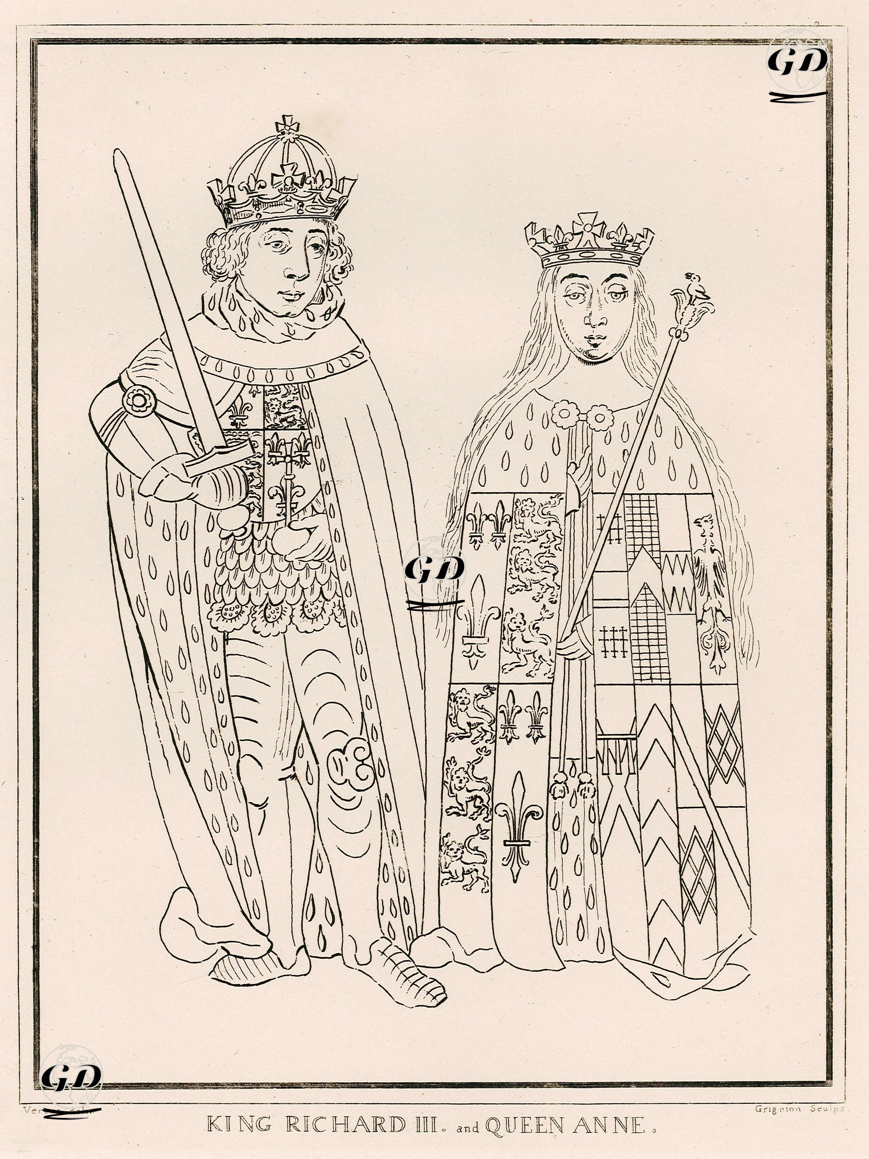 İngiltere Kralı III.Richard Ve Kraliçe Anne Neville - George Vertue (1684-1756) - 1795