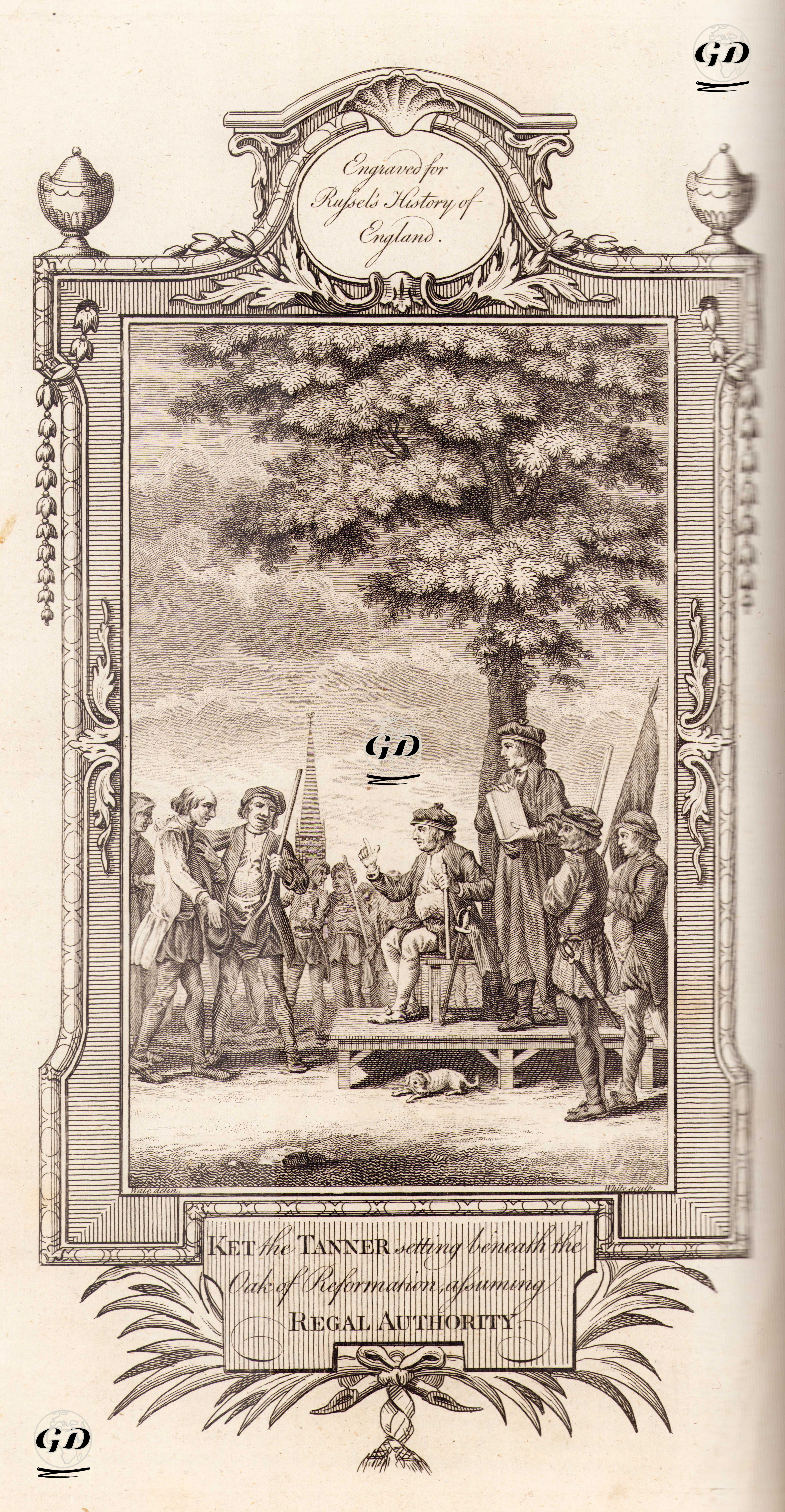 Arazilerinin Alınması Nedeniyle İngiliz Kraliyet Otoritesine Karşı 1549 Yılında Kett Ayaklanmasını Çıkaran Ket The Tanner (Robert Kett) Meşe Ağacının 
Altında Adalet Dağıtması - Samuel Wale (1721-1786) - 1780