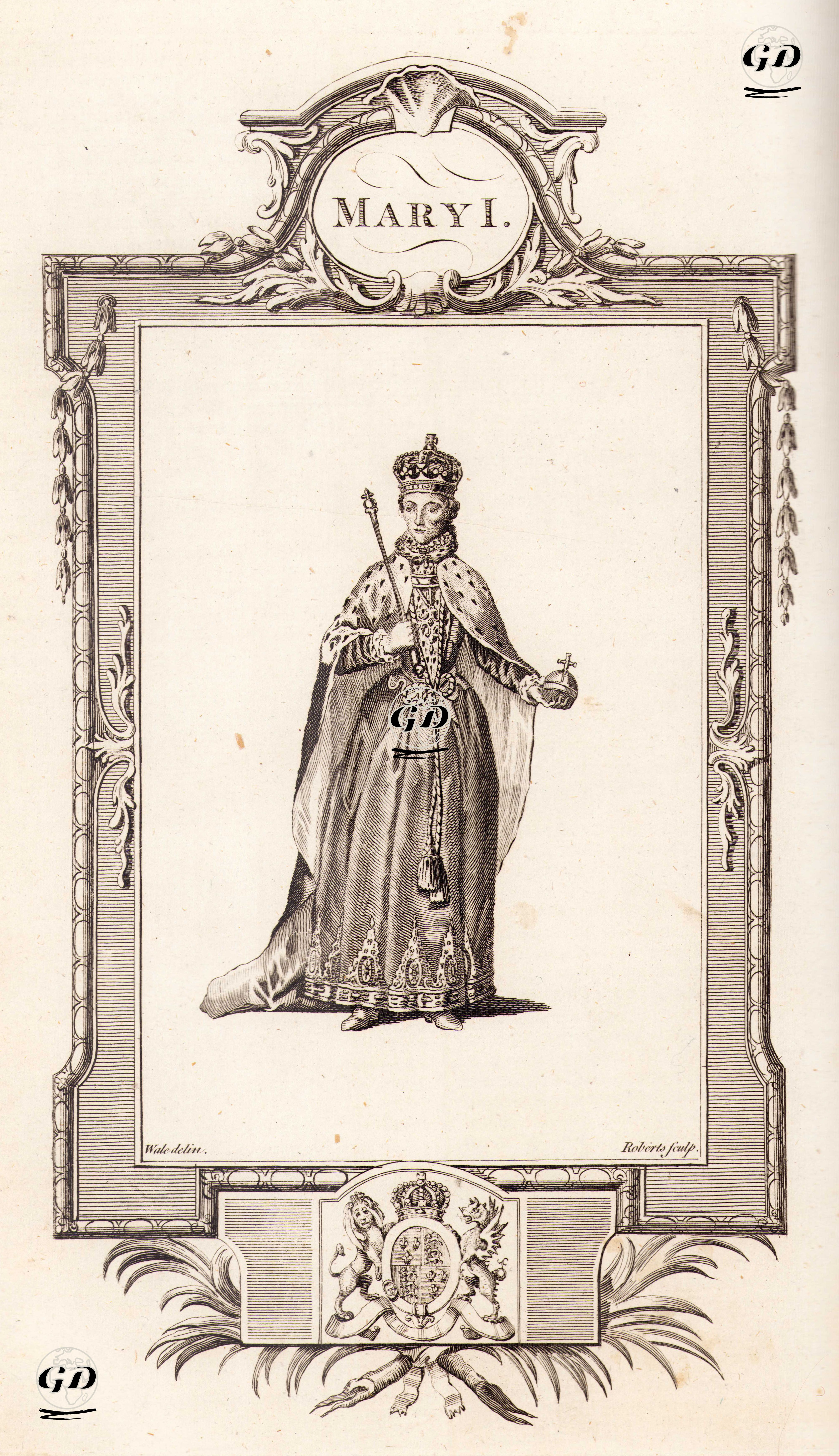 İngiltere Kraliçesi I.Mary - Samuel Wale (1721-1786) - 1780