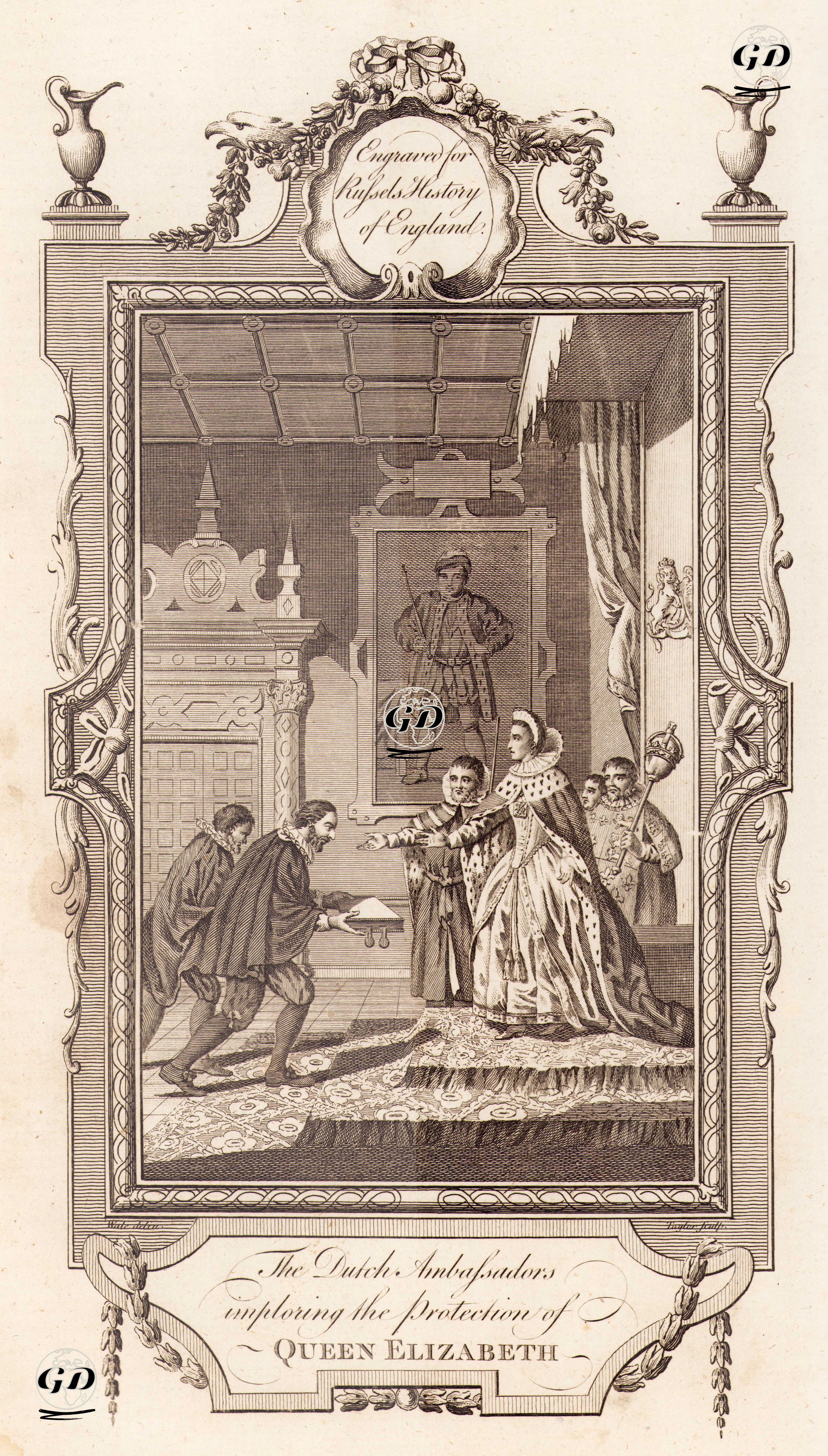 İngiltere Kraliçesi I.Elizabeth'den Hollandalı Büyükelçilerin Ülkelerinin Korunmasını Talep Etmeleri - Samuel Wale (1721-1786) - 1780