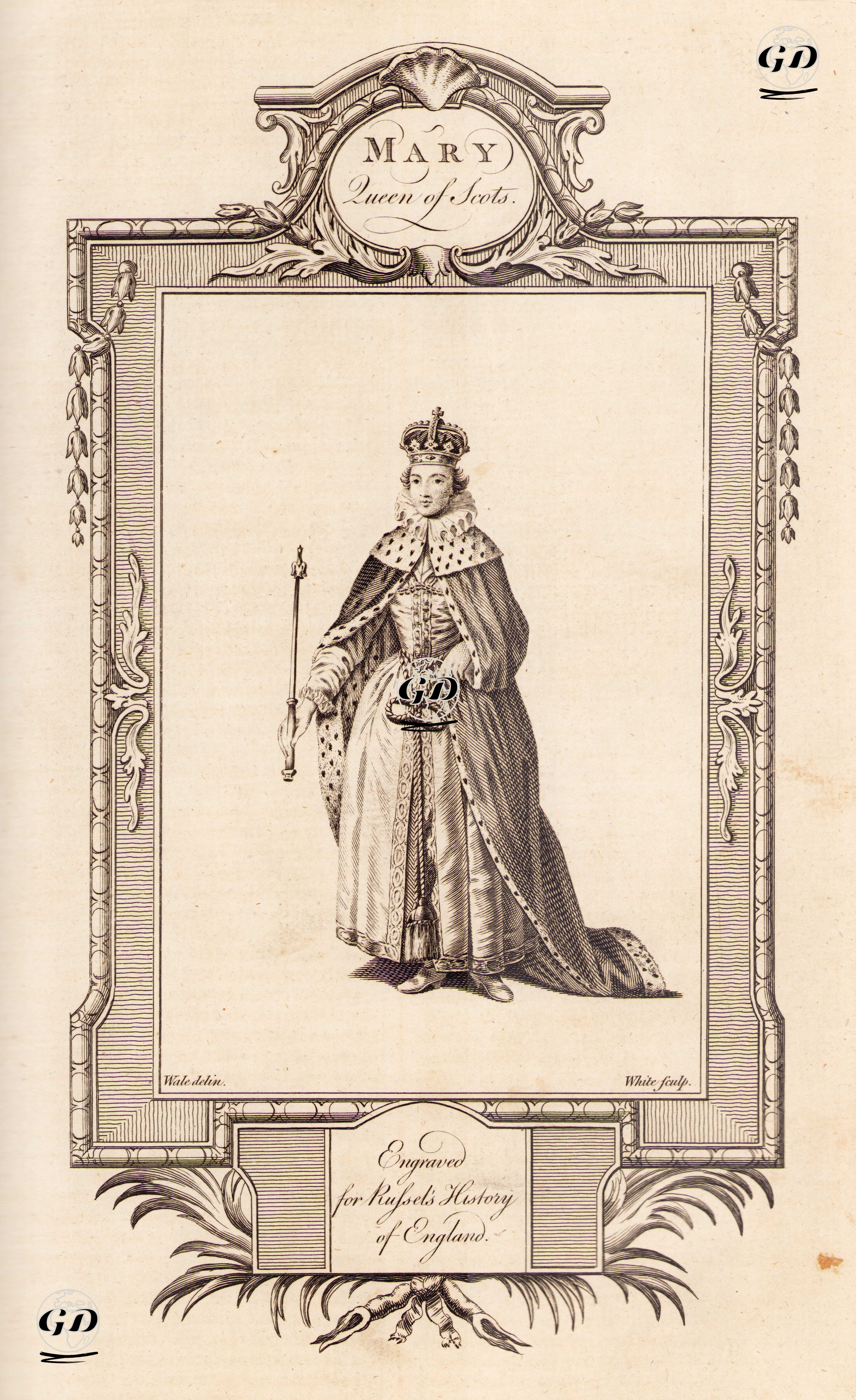 İskoçya Kraliçesi Mary Stuart (I.Mary) - Samuel Wale (1721-1786) - 1780