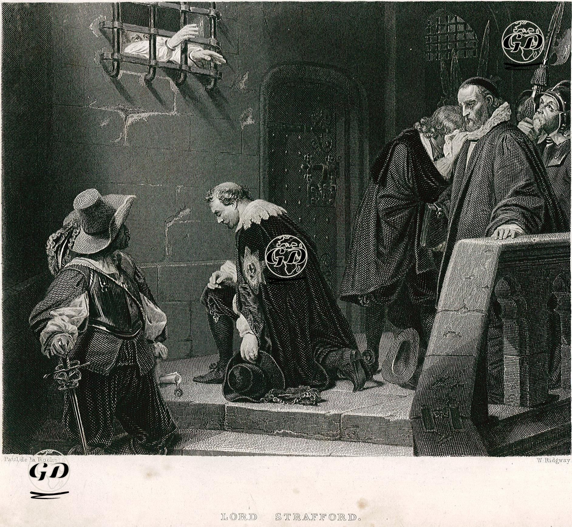 Strafford Kontu Thomas Wentworth İdamına Gitmeden Önce Hücrenin İçindeki Canterbury Başpiskoposu William Laud Tarafından Kutsanması - Paul Delaroche (1797-1856) - 1859