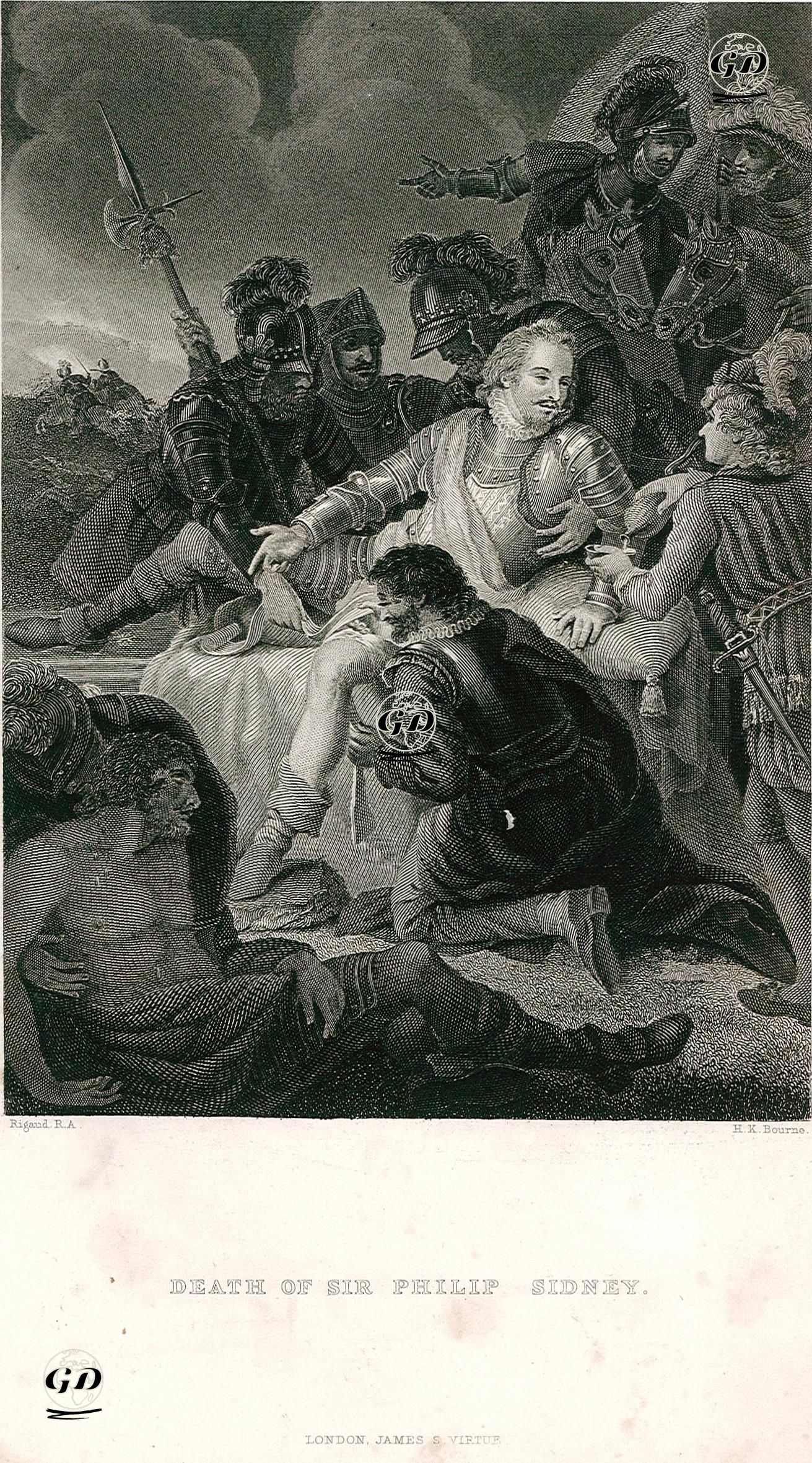 Zutphen Savaşı'nda Philip Sidney'in Ayağından Yaralanarak Ölmesi - John Francis Rigaud (1742-1810) - 1859