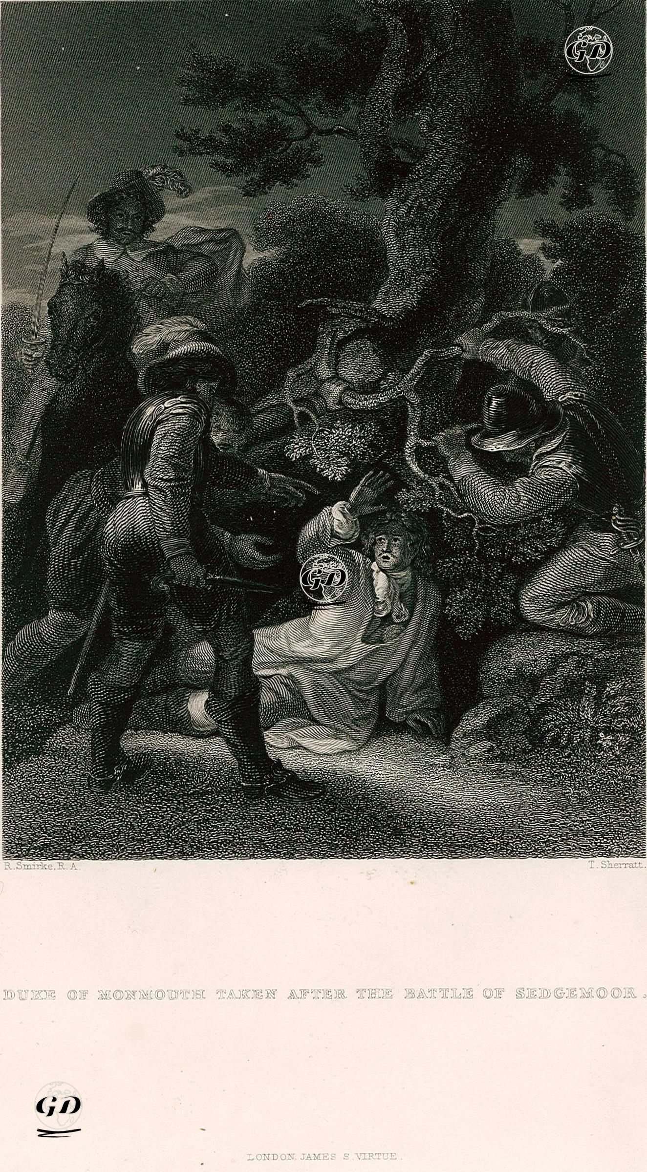 İngiltere Kralı II.James'i Devirmek İçin İsyan Eden Monmouth Dükü James Scott'un Sedgemoor Savaşında Yenildikten Sonra Yakalanması - Robert Smirke (1752-1845) - 1859