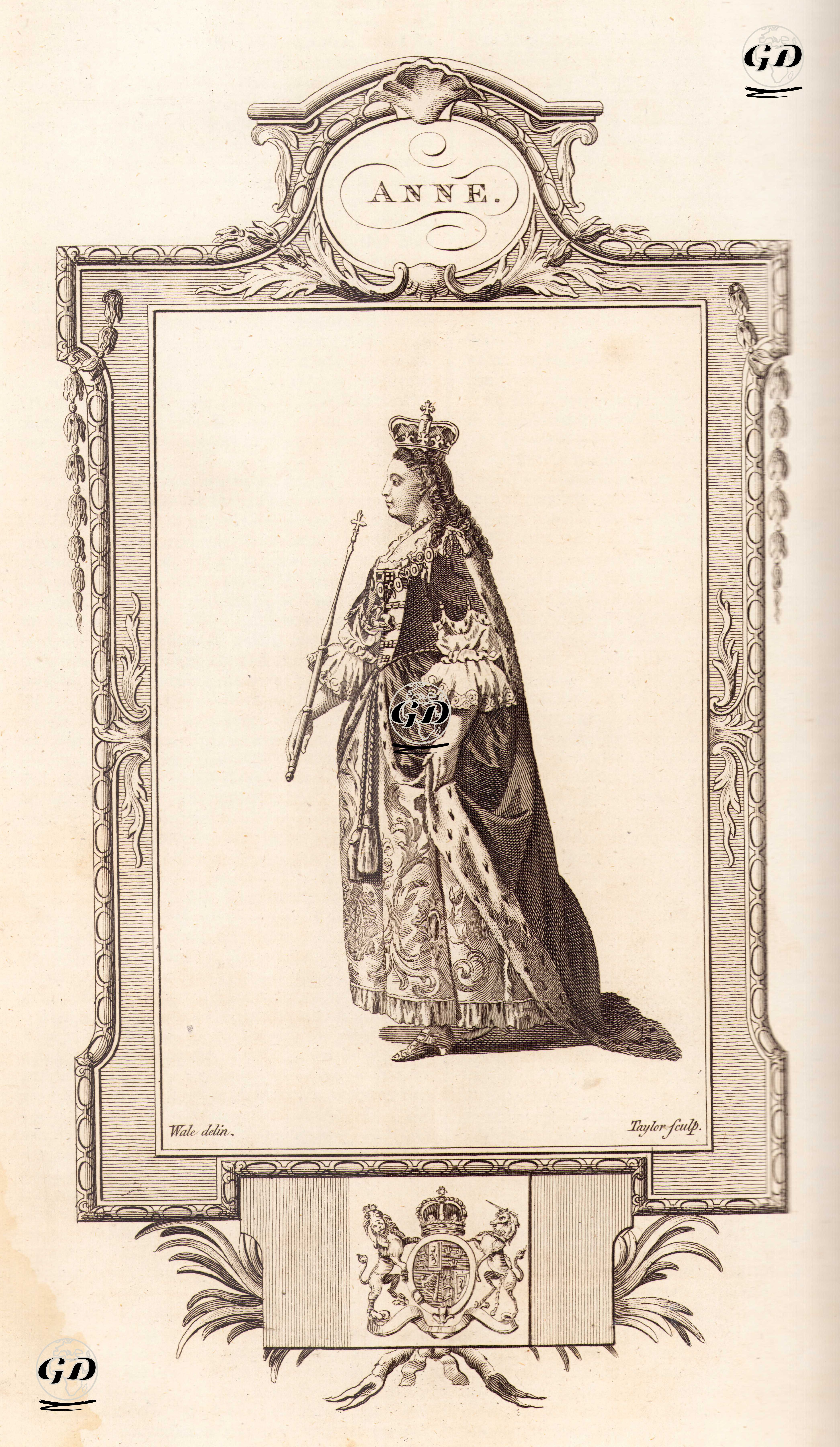 İngiltere Kraliçesi Anne - Samuel Wale (1721-1786) - 1780