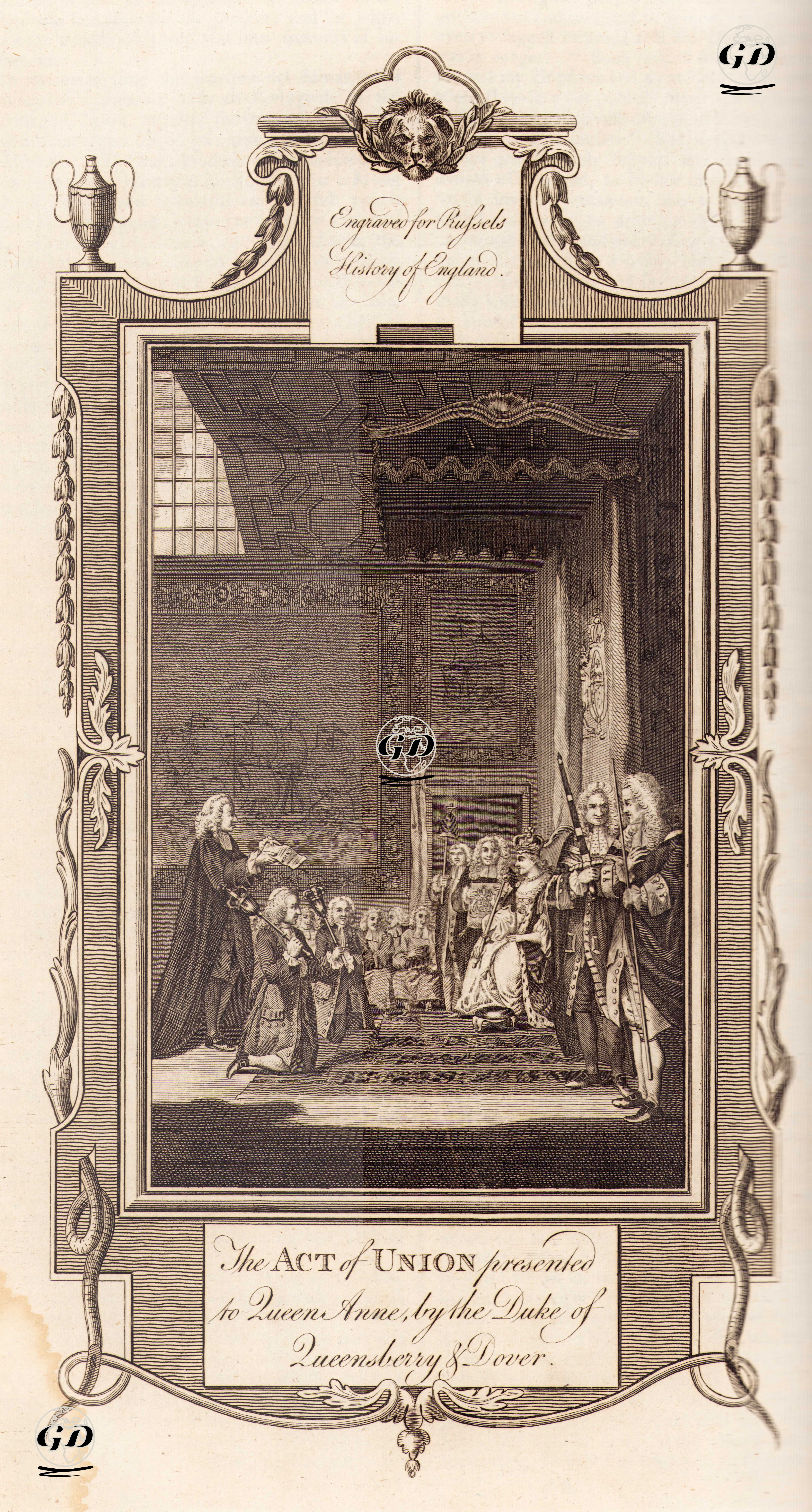 Queensberry Ve Dover Dükü Tarafından Birlik Yasasının İngiltere Kraliçesi Anne'ye Sunulması -  - 1780