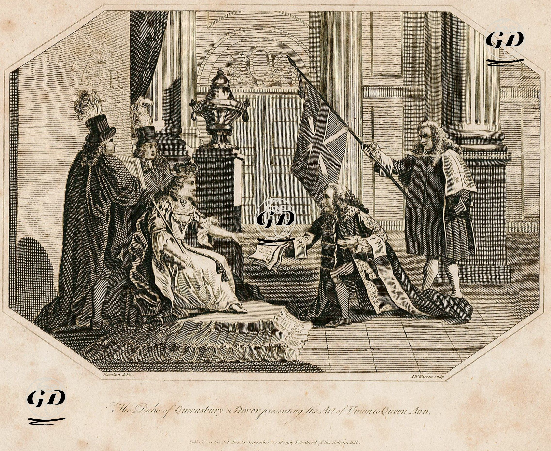 Queensberry Ve Dover Dükü Tarafından Birlik Yasasının İngiltere Kraliçesi Anne'ye Sunulması - William Hamilton (1751-1801) - 1803