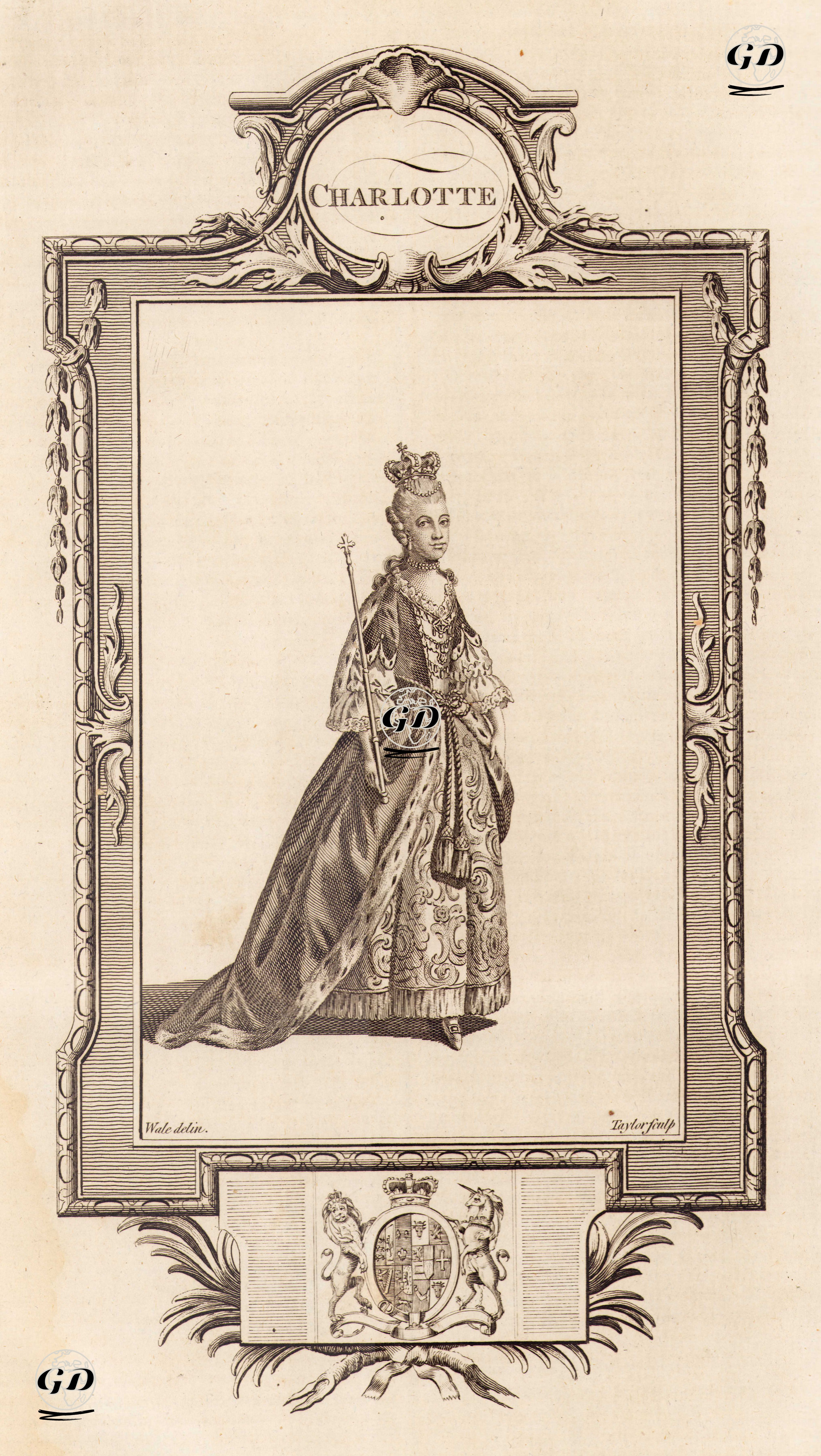 İngiltere Kralı III.George'nin Eşi Kraliçe Charlotte - Samuel Wale (1721-1786) - 1780