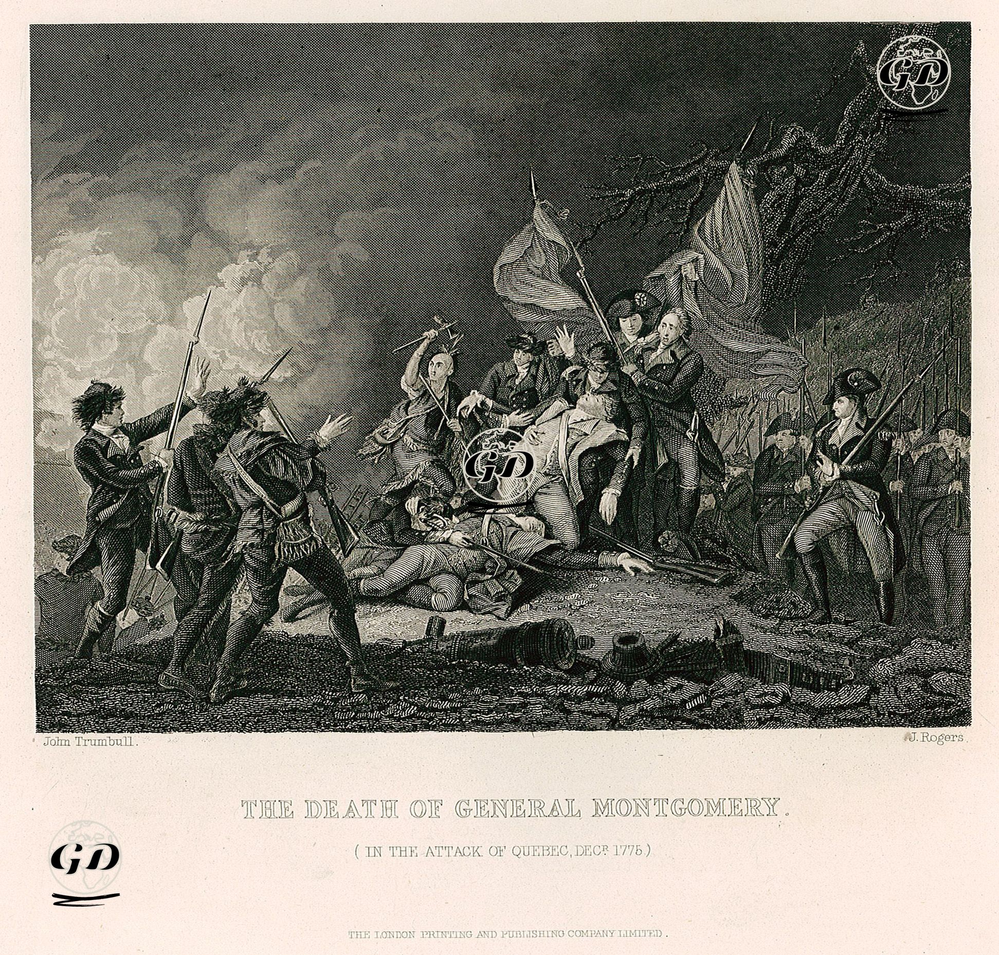 31 Aralık 1775 Gecesi İngiliz Birliklerinin Quebec Saldırısında General Richard Montgomery'in Ölümü - John Trumbull (1756-1843) - 1830's