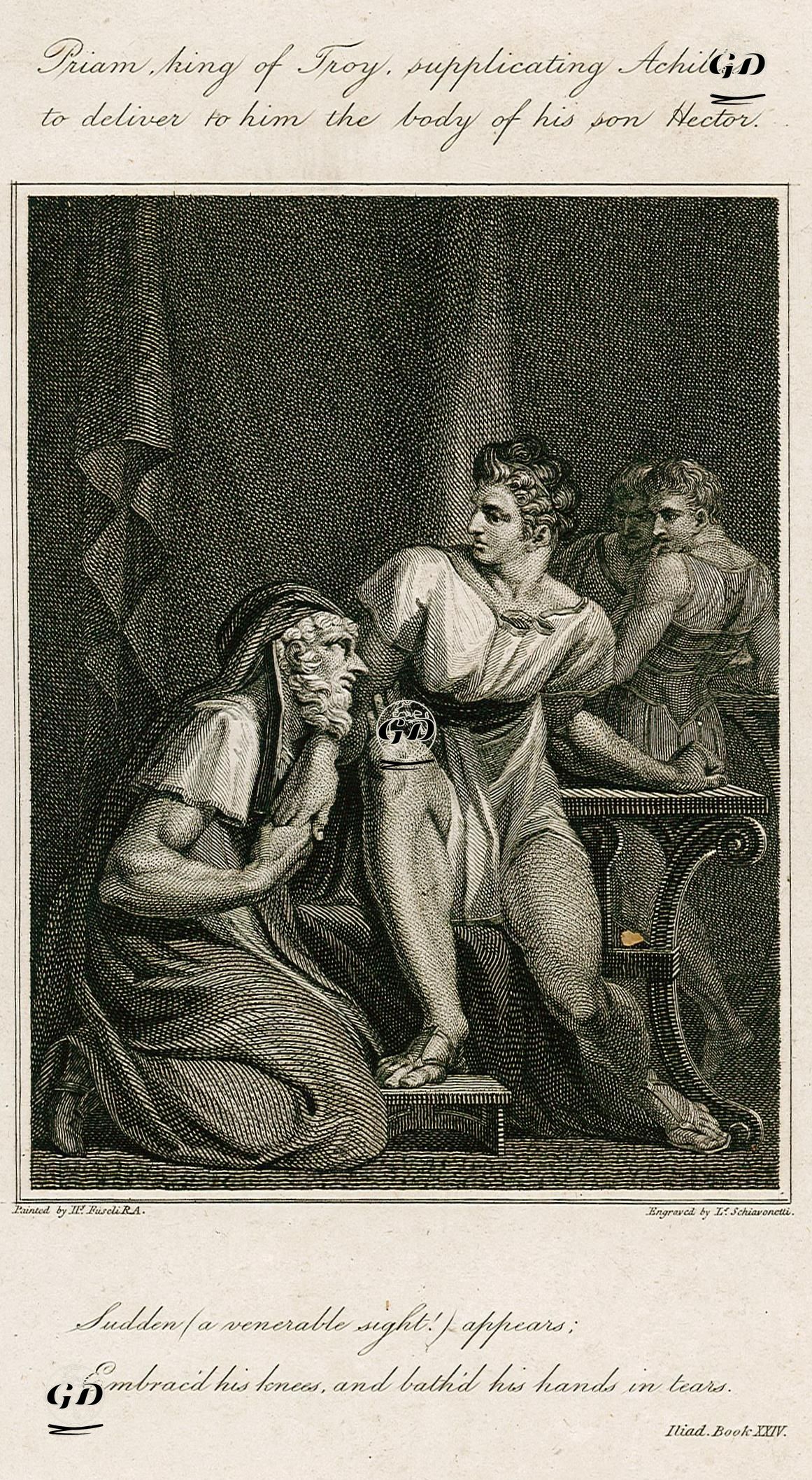 Priam, King Of Troy, Supplicating Achilles To Deliver To Him The Body Of His Son Hector - Henry Fuseli (1741-1825) - 1790's