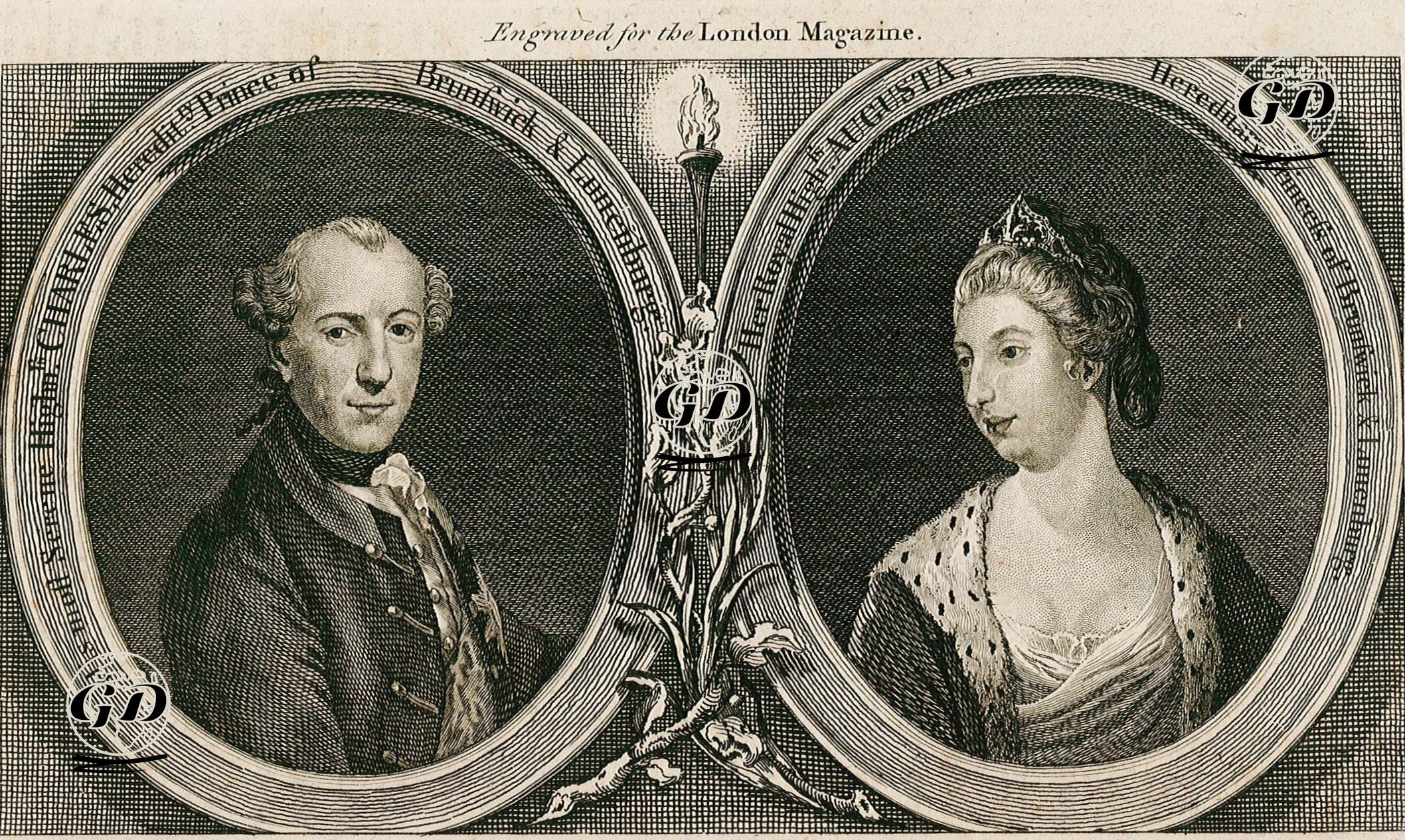 His most Serene Highness Charles Heredity Prince of Brunswick & Luneburg-Her Royal Highness Augusta Heredity Princess of Brunswick & Luneburg  -  - 1764
