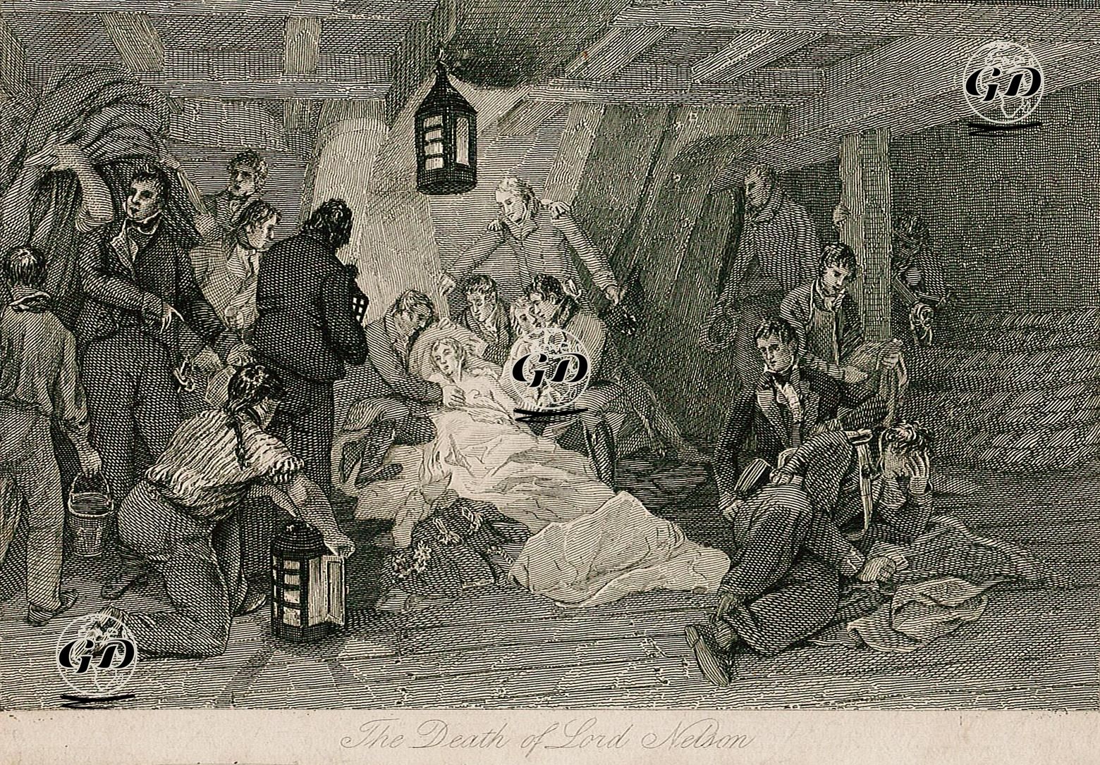 21 Ekim 1805 Tarihinde Amiral Horatio Nelson Trafalgar Deniz Savaşında Ölümü  -  - 1850's-1880's