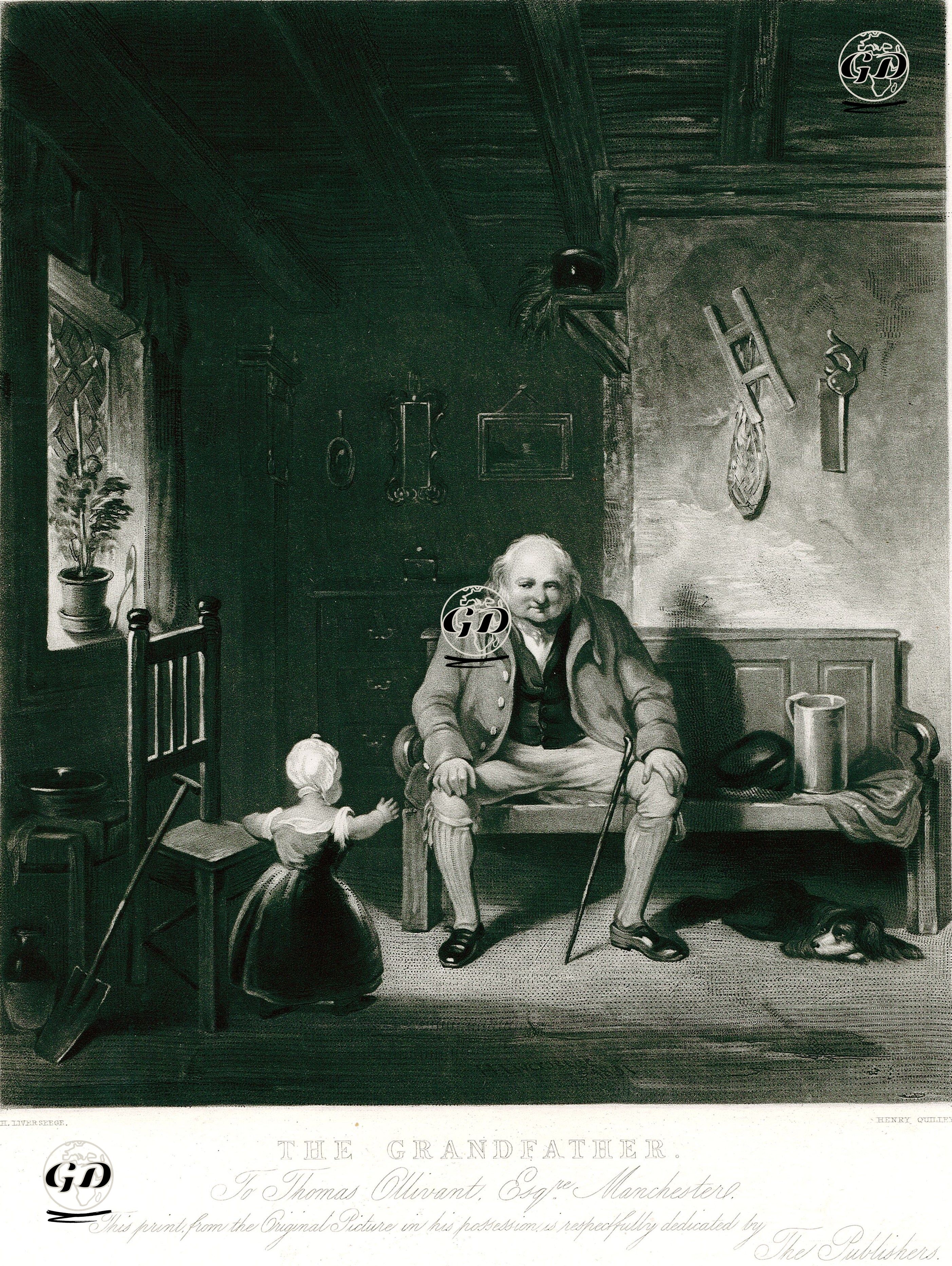 Büyükbaba Ve Torunu - Henry Liverseege(1803-1832) - 1875