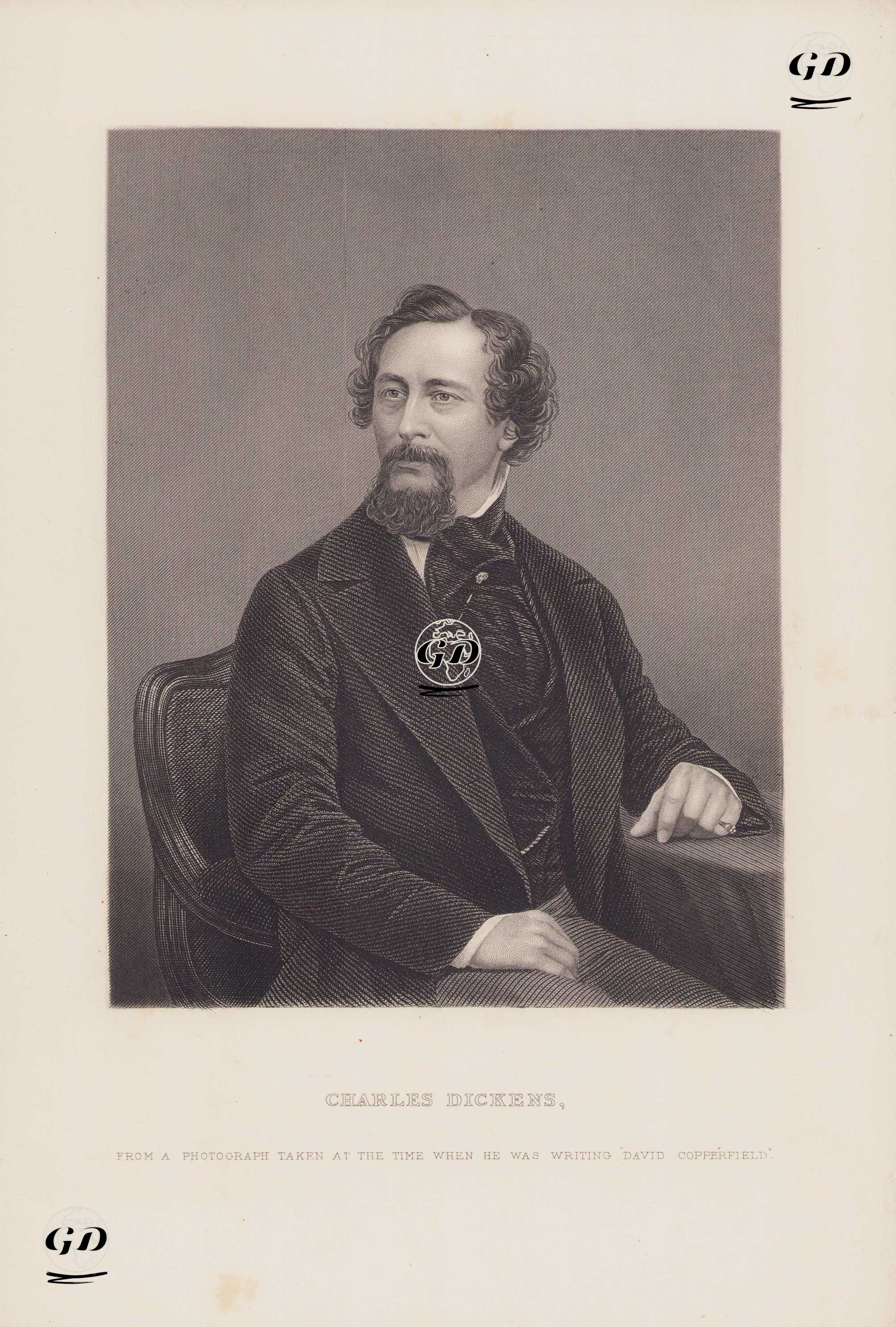 Charles Dickens, David Copperfield Romanını Yazdığı Dönemdeki Portresi -  - 1850's-1870`s