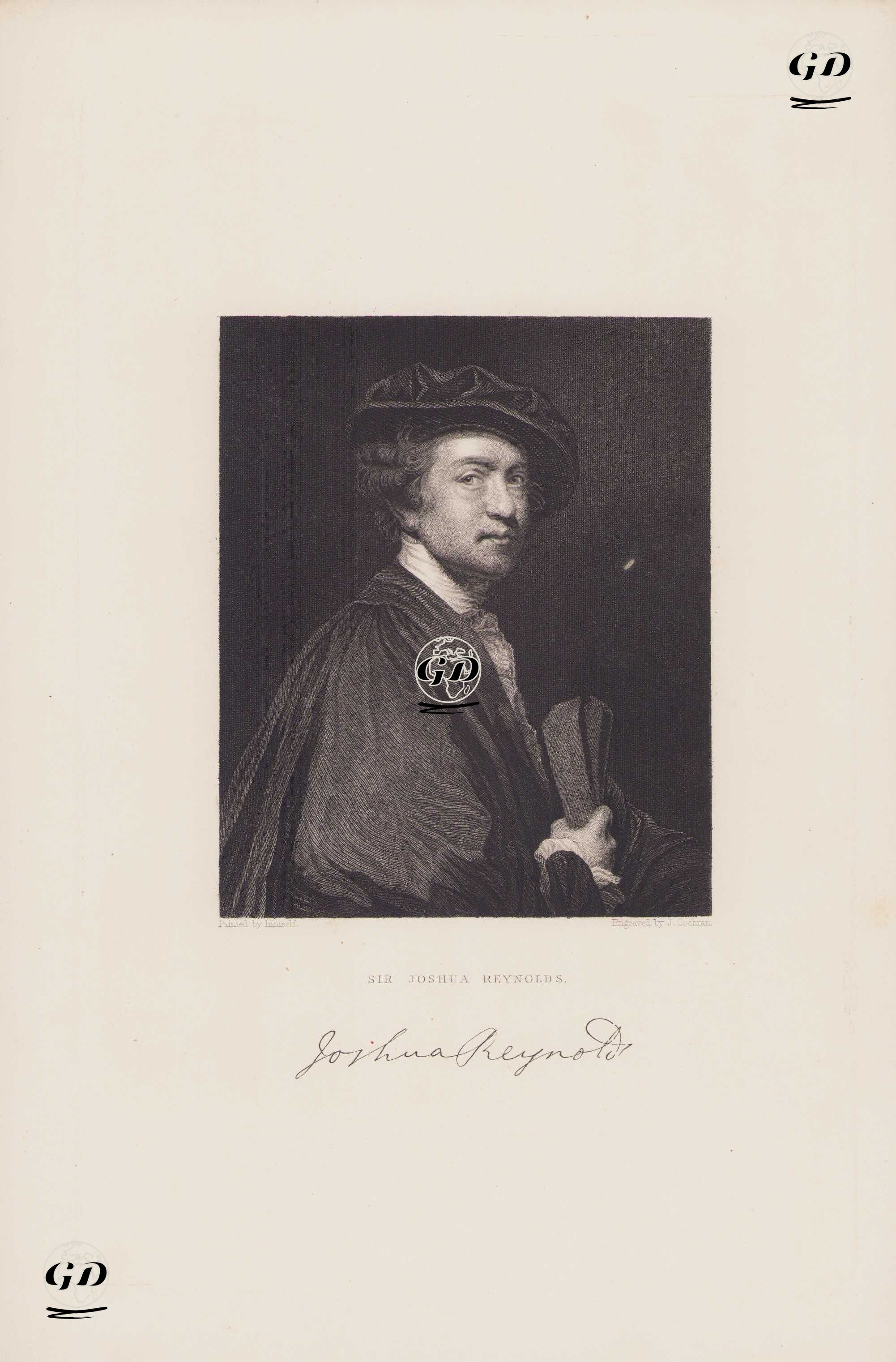 Ressam Joshua Reynolds'un Kendi Yaptığı Portresi - Joshua Reynolds (1723-1792) - 1830's