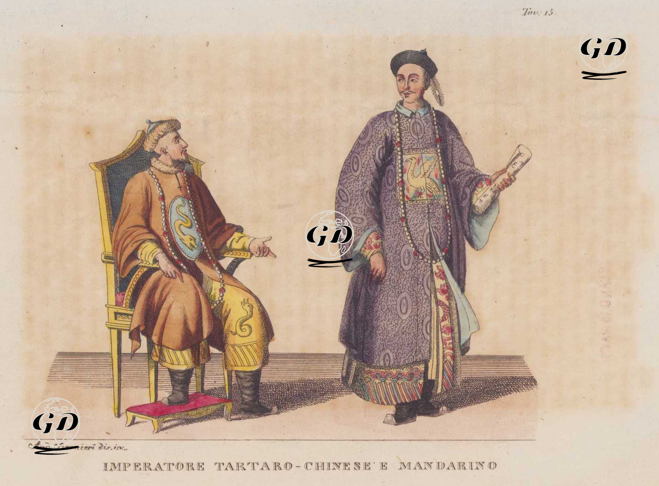 Çin-Tatar İmparatoru Qianlong ve Üst Düzey İmparatorluk Görevlisi, Resim 15. -  - 1820's-1840's